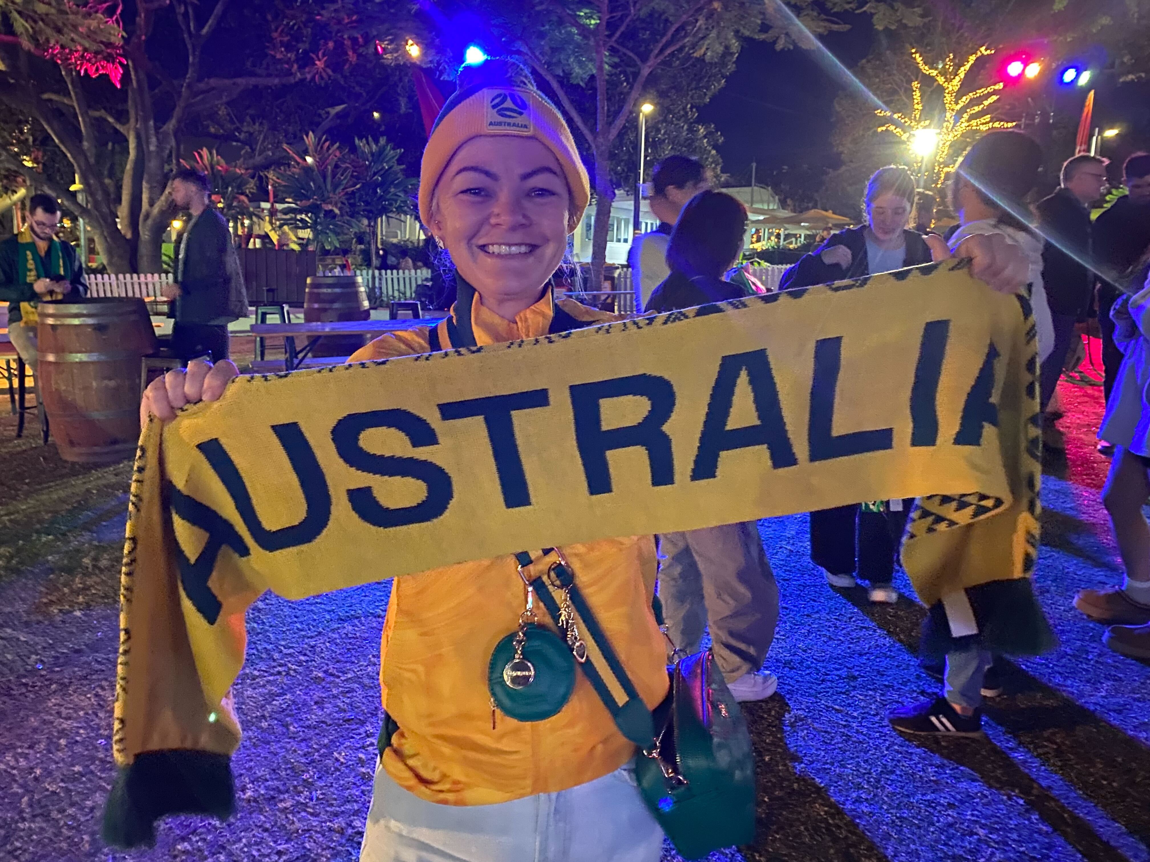 Matildas fan Vanessa Spagen was beaming after the Australia 4-0 victory over Canada.