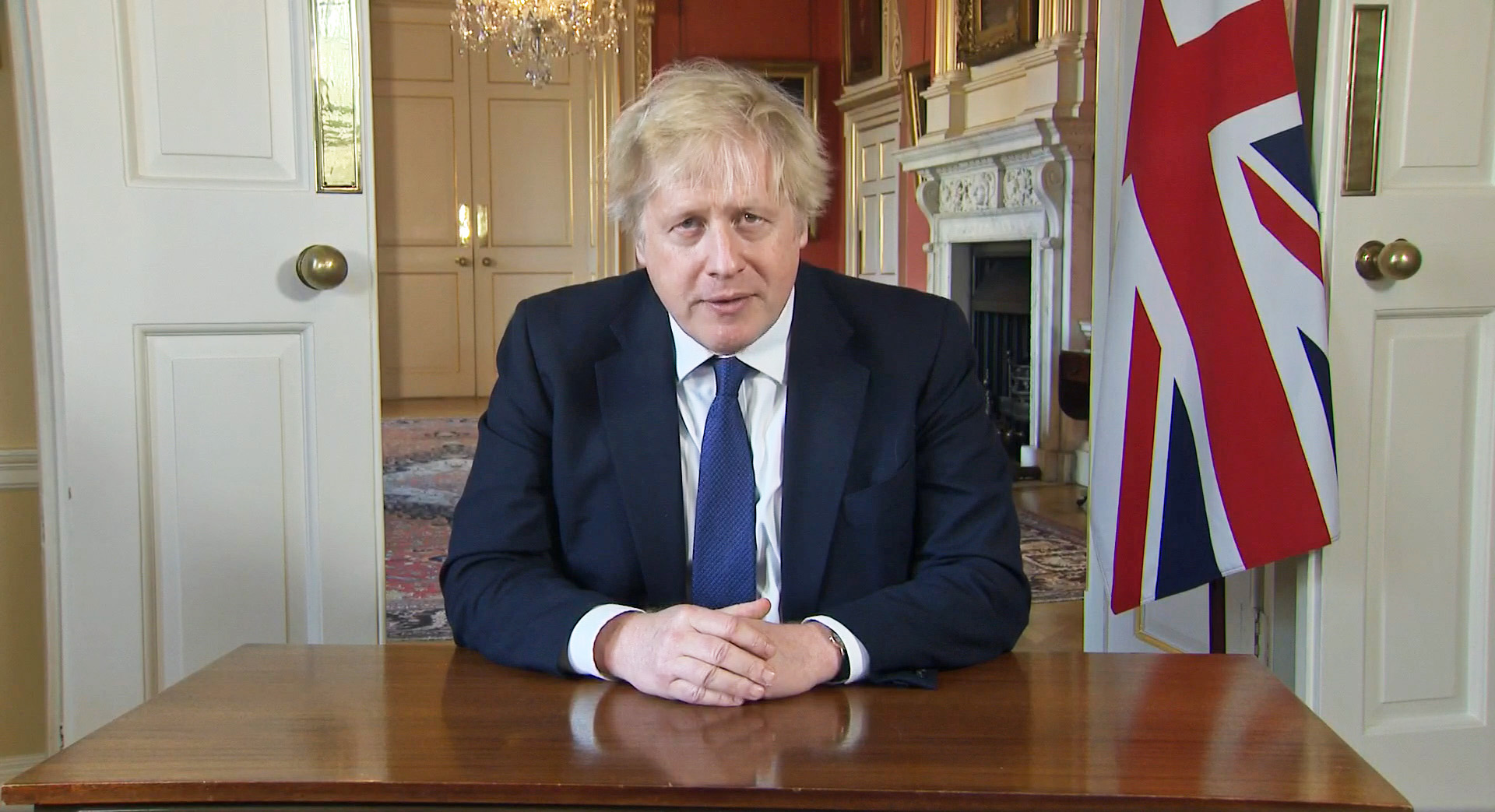 A TV grab of Prime Minister Boris Johnson making a speech from Downing Street, London, in the aftermath of the Russian invasion of Ukraine on February 24.