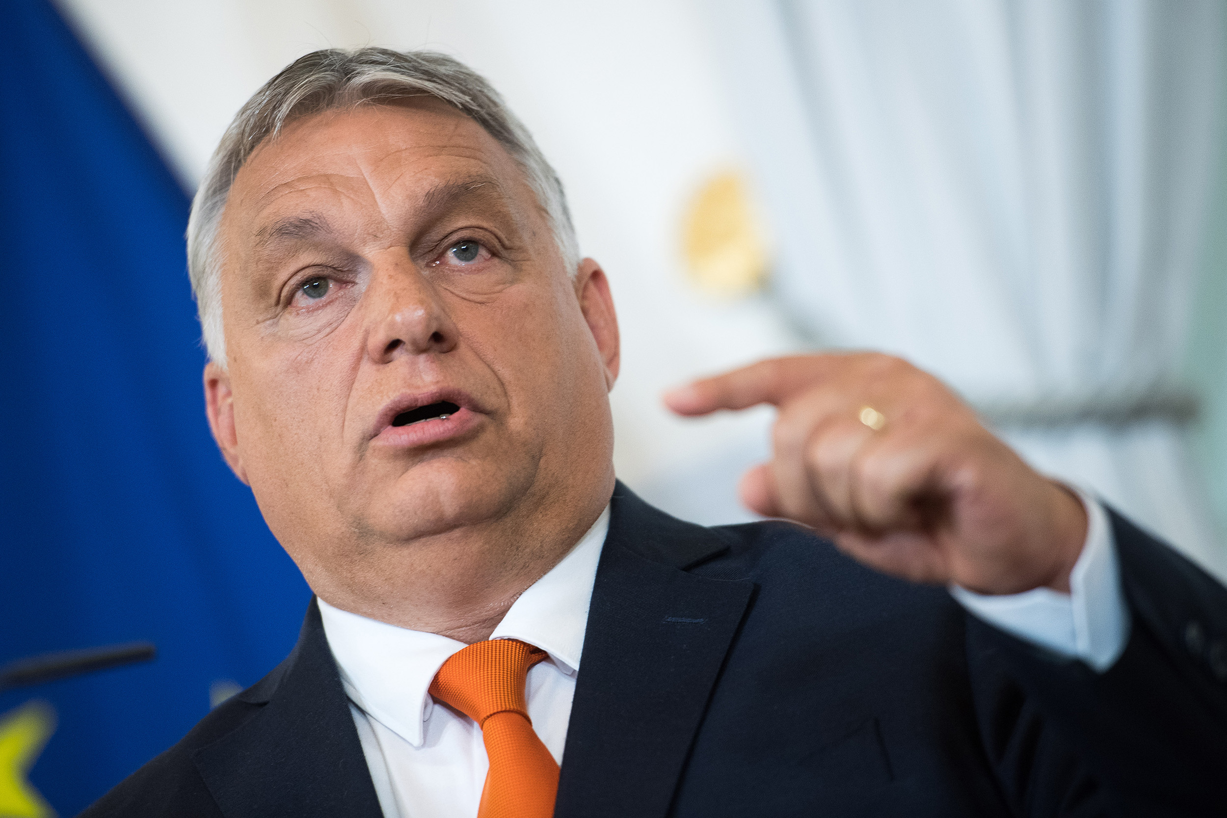 Hungarian Prime Minister Viktor Orban speaks at a press conference on July 28, in Vienna, Austria. 