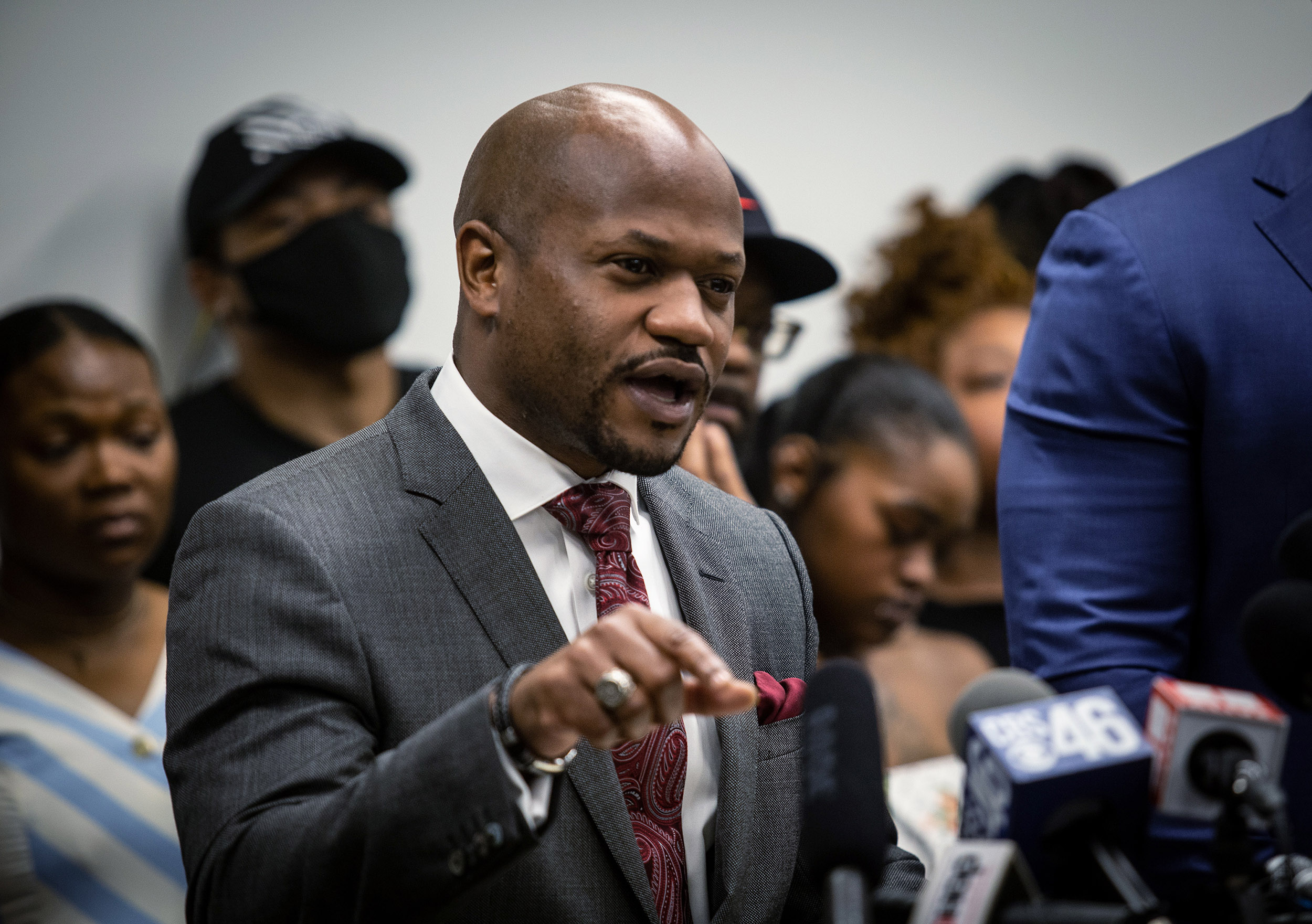 L. Chris Stewart, an attorney for the family of Rayshard Brooks, speaks during a news conference on Monday, June 15, in Atlanta, Georgia. 