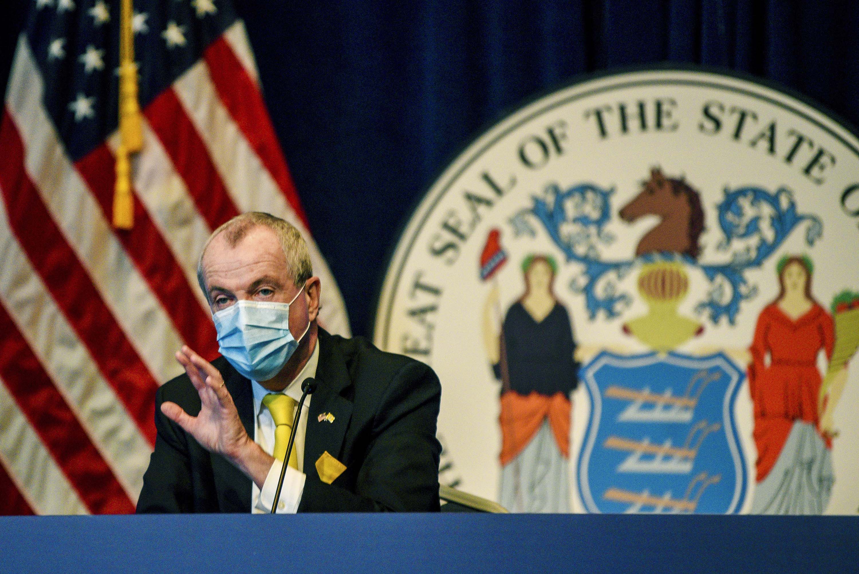 New Jersey Gov. Phil Murphy speaks during a coronavirus briefing in Trenton, New Jersey, on June 9.