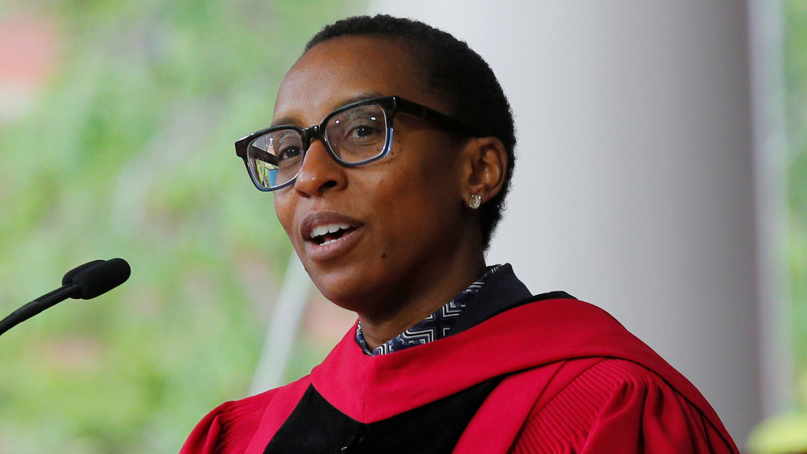 Claudine Gay, then Dean of the Faculty of Arts and Sciences, speaks during the 368th Commencement Exercises at Harvard University in Cambridge, Massachusetts, on May 30, 2019. 