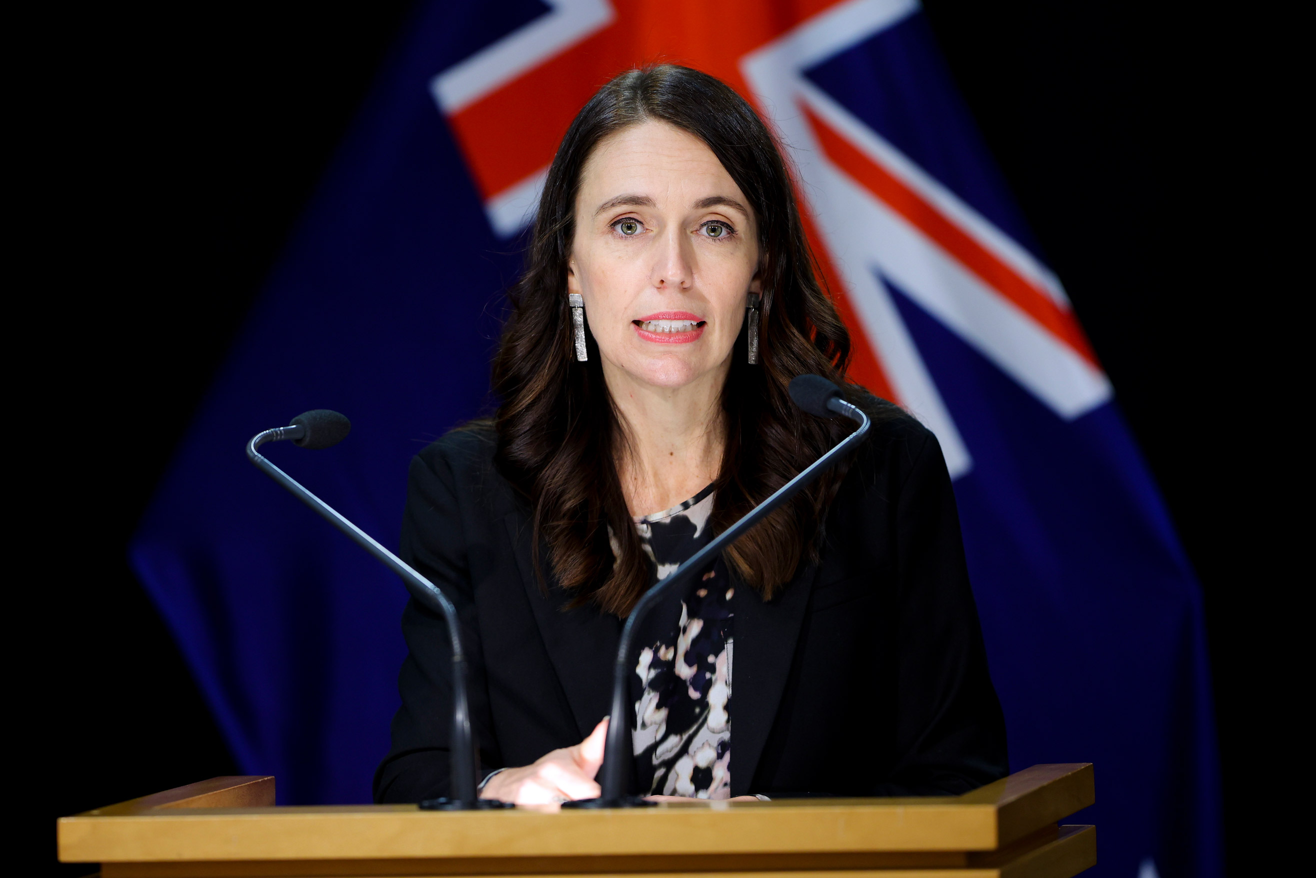 New Zealand Prime Minister Jacinda Ardern speaks during a post cabinet press conference at Parliament on May 23.
