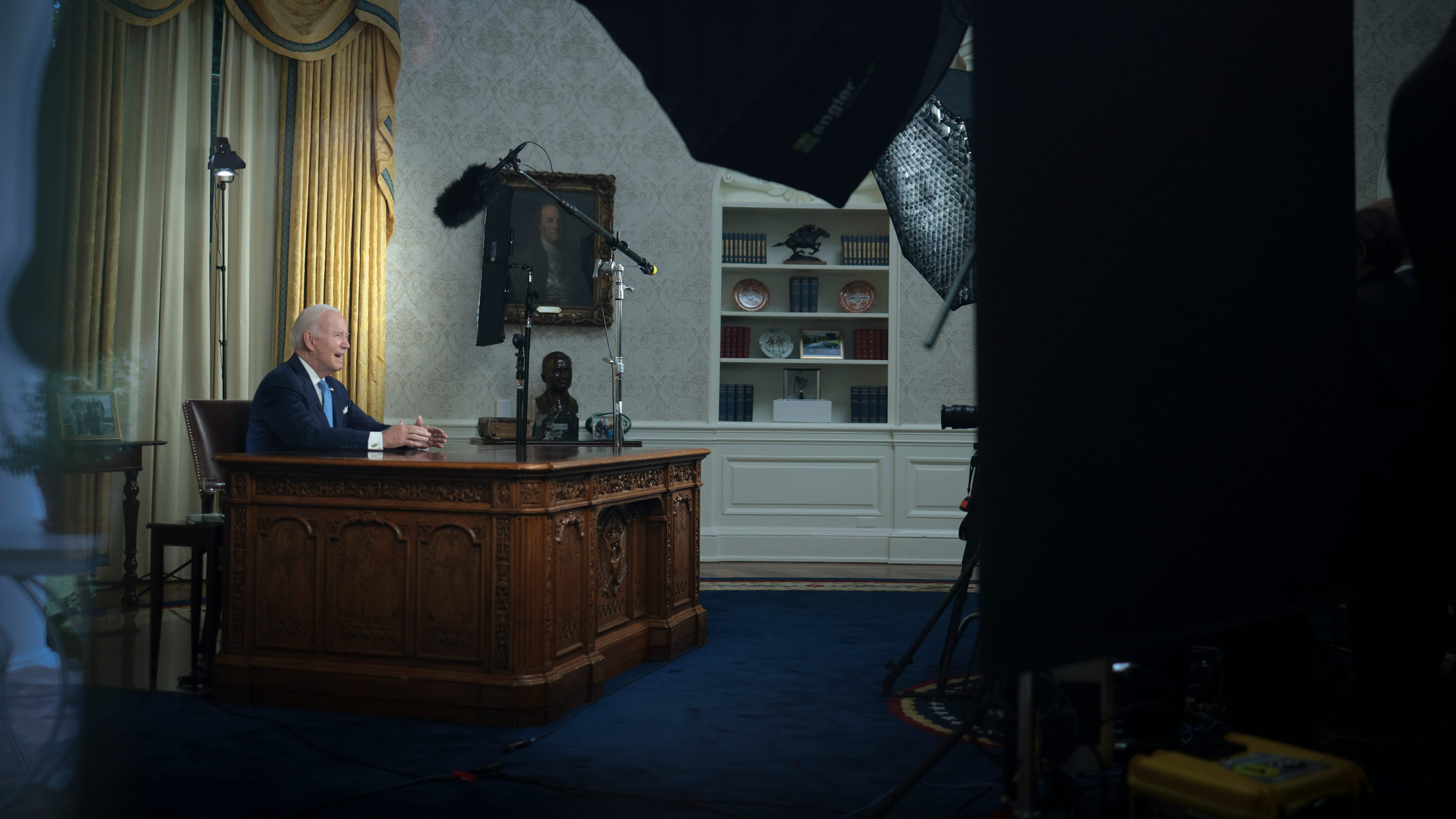 U.S. President Joe Biden delivers a nationally televised address from the Oval Office of the White House on June 2 in Washington, DC.