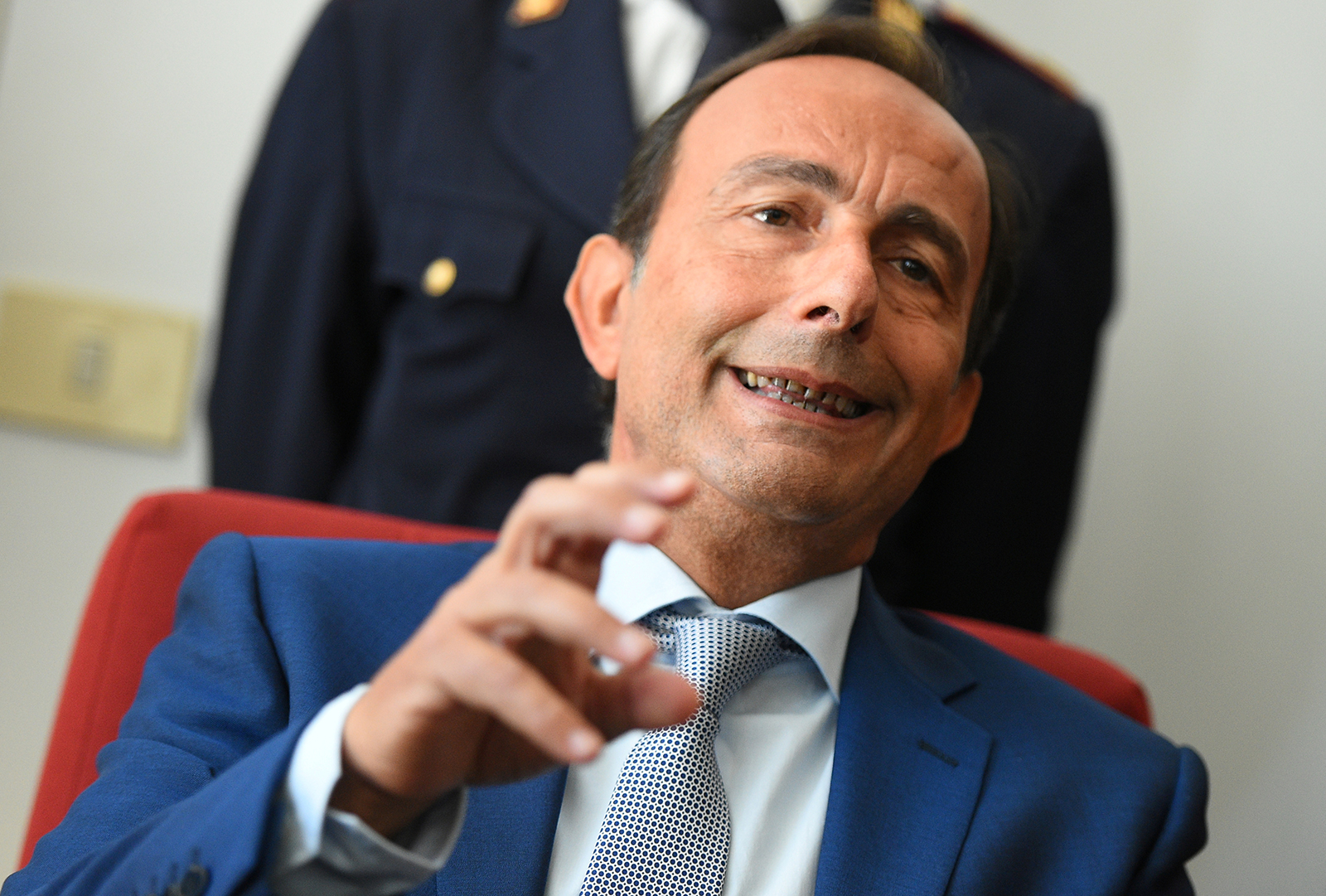 Prosecutor Salvatore De Luca talks during a news conference in Palermo, Sicily on July 17, 2019.