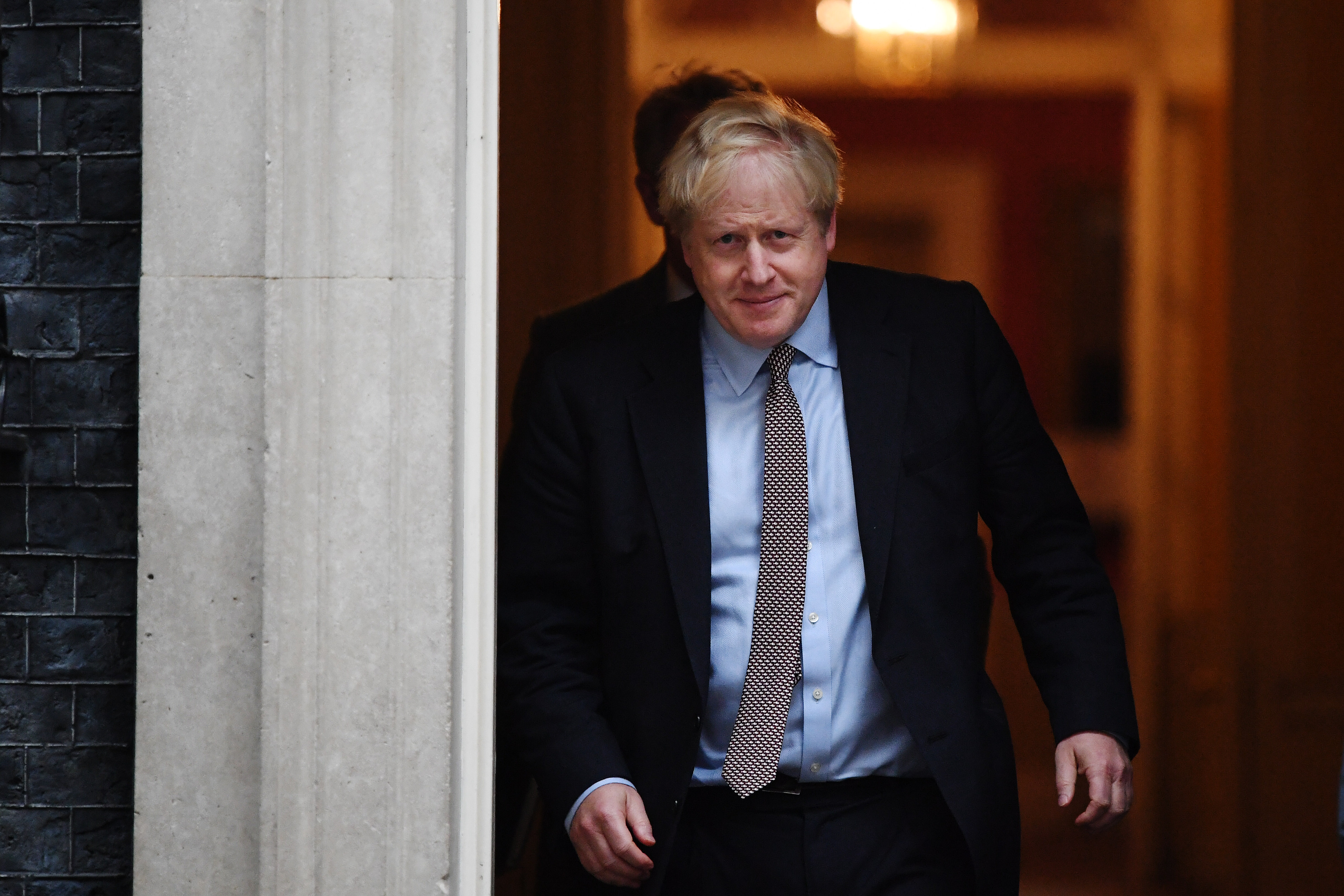 UK Prime Minister Boris Johnson leaves Downing Street on October 24.
