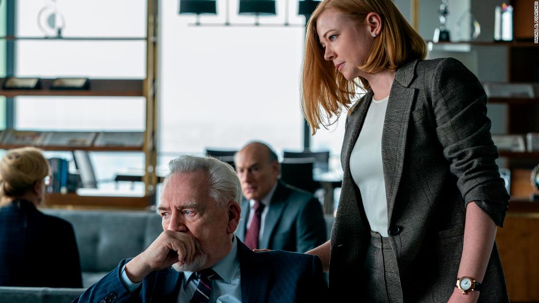 Logan (Brian Cox) and Shiv (Sarah Snook) share a scene in HBO's "Succession." 