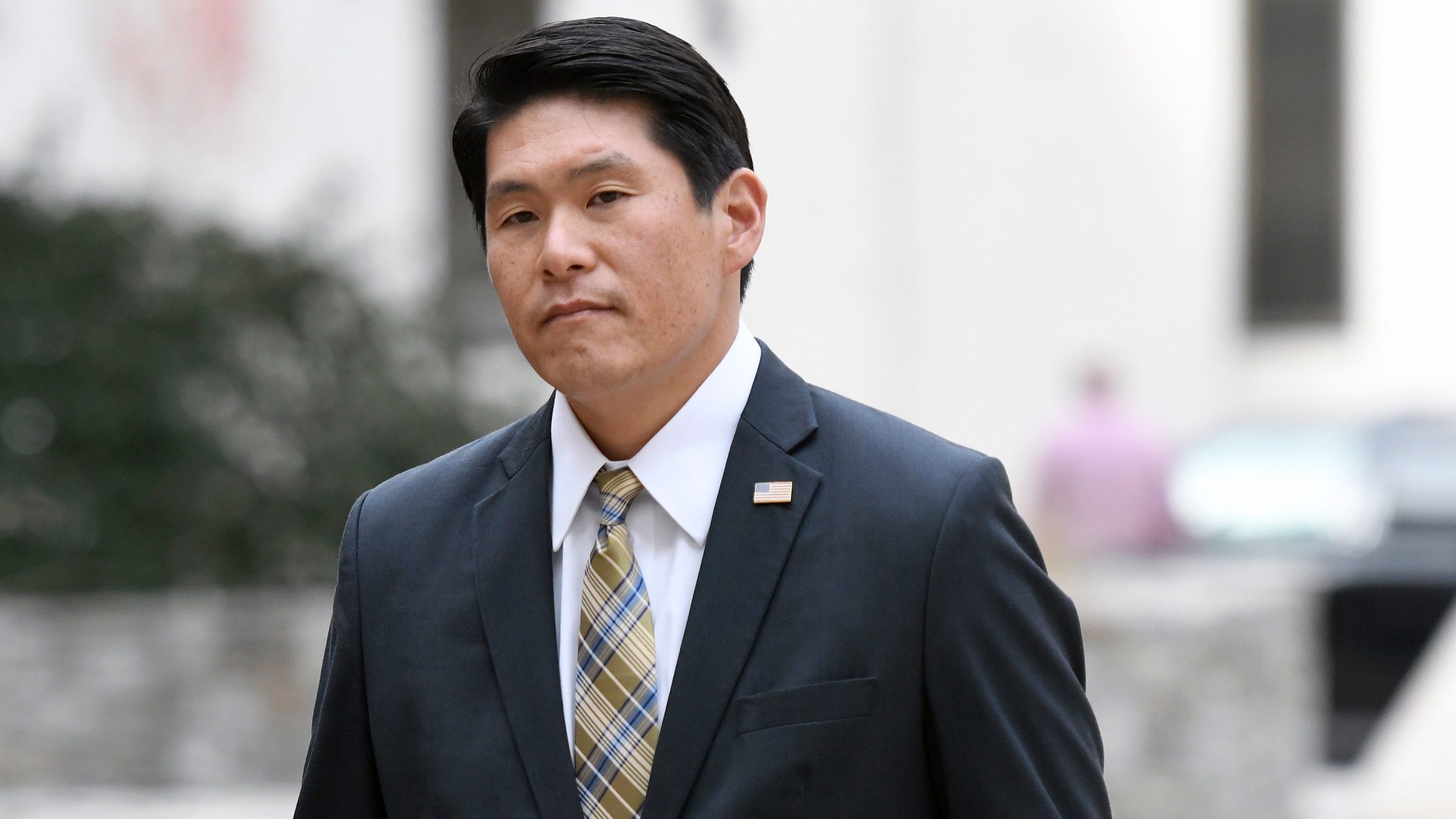 US Attorney Robert Hur arrives at US District Court in Baltimore in November 2019.