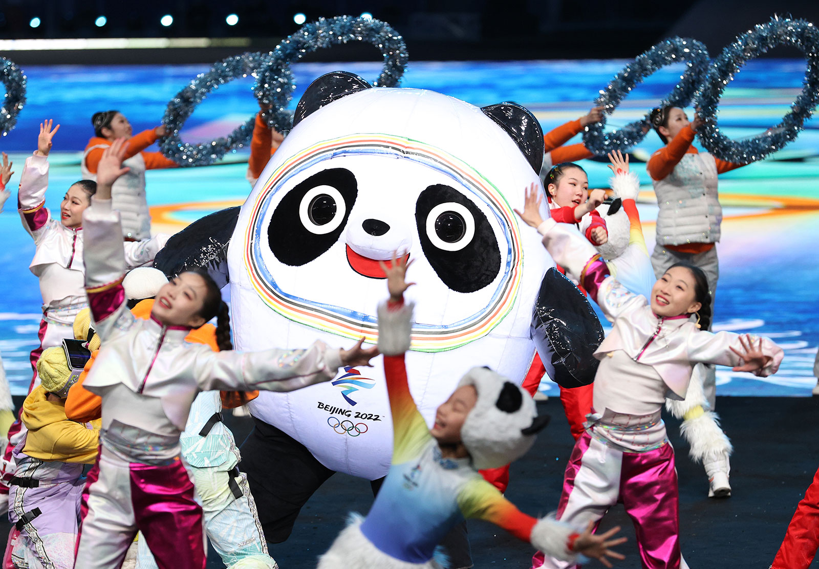 Beijing 2022 mascot Bing Dwen Dwen, seen here before the Opening Ceremony on February 4, has been a hit with fans around the world.