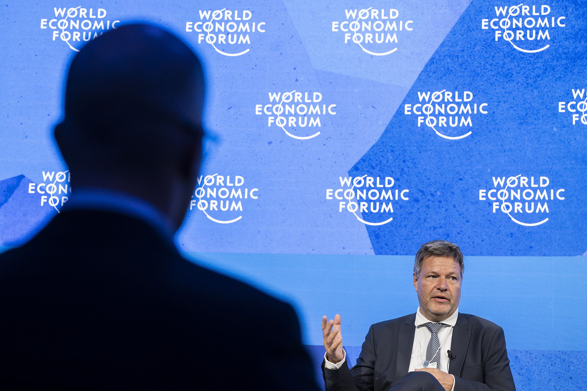German Vice Chancellor and Federal Minister for Economic Affairs Robert Habeck addresses a panel session during the 51st annual meeting of the World Economic Forum in Davos, Switzerland, on May 23.