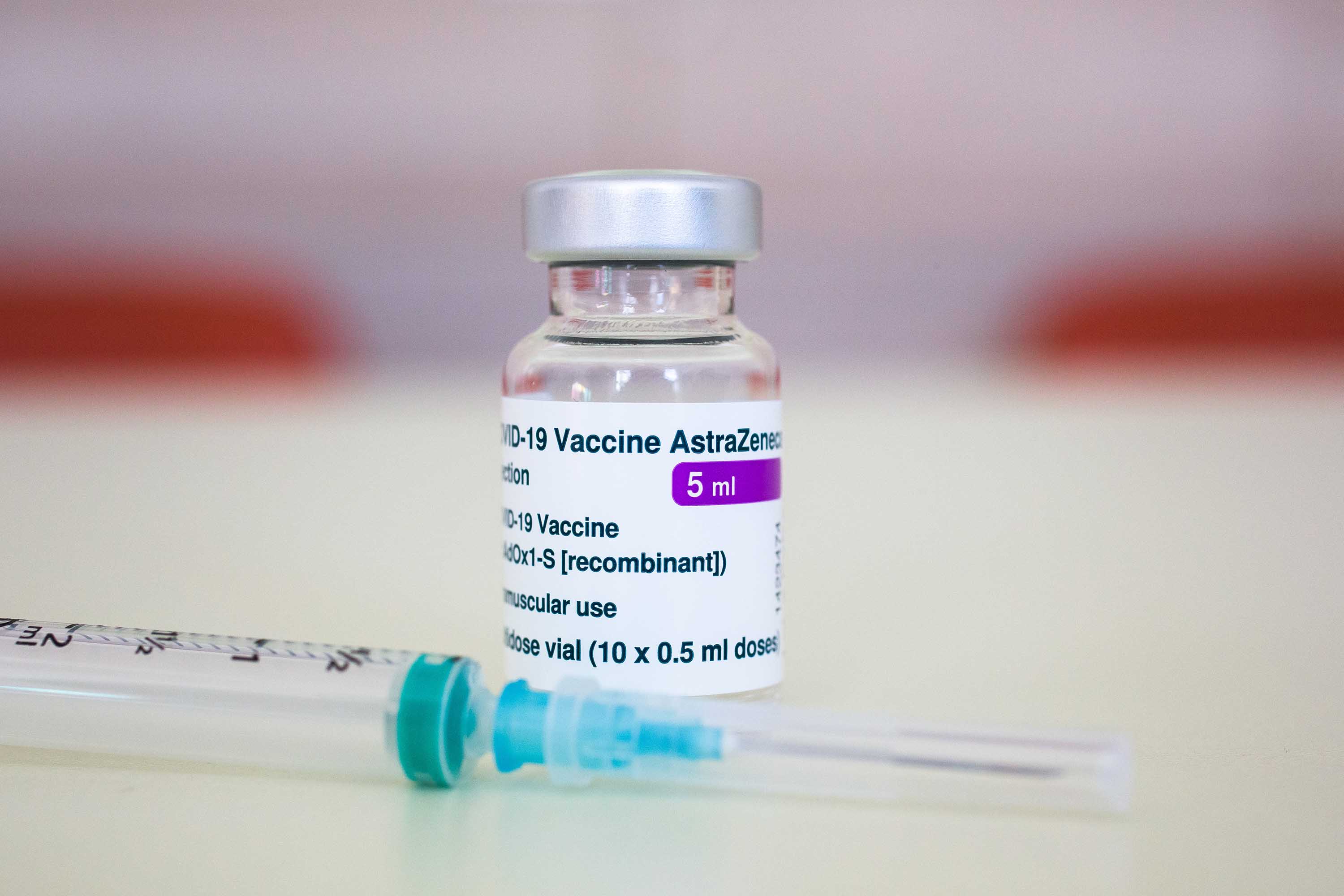 A photo illustration shows a vial containing the AstraZeneca Covid-19 vaccine in Kranj, Slovenia, on February 15. 