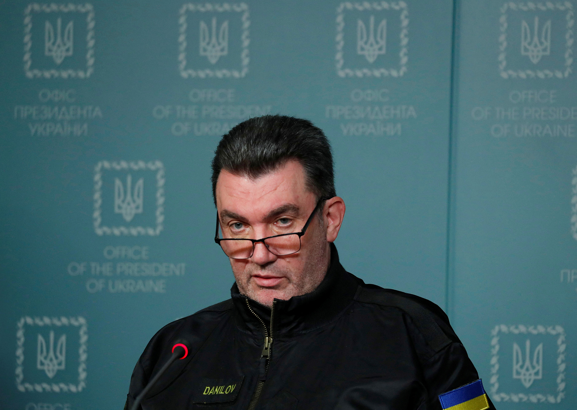 Oleksiy Danilov, Secretary of Ukraine's National Security and Defence Council, speaks during a news briefing in Kyiv, Ukraine, on November 7.
