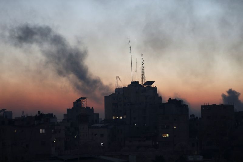 Smoke rises during an Israeli raid at Al-Shifa hospital and the area around it in Gaza City on Wednesday, March 20. 