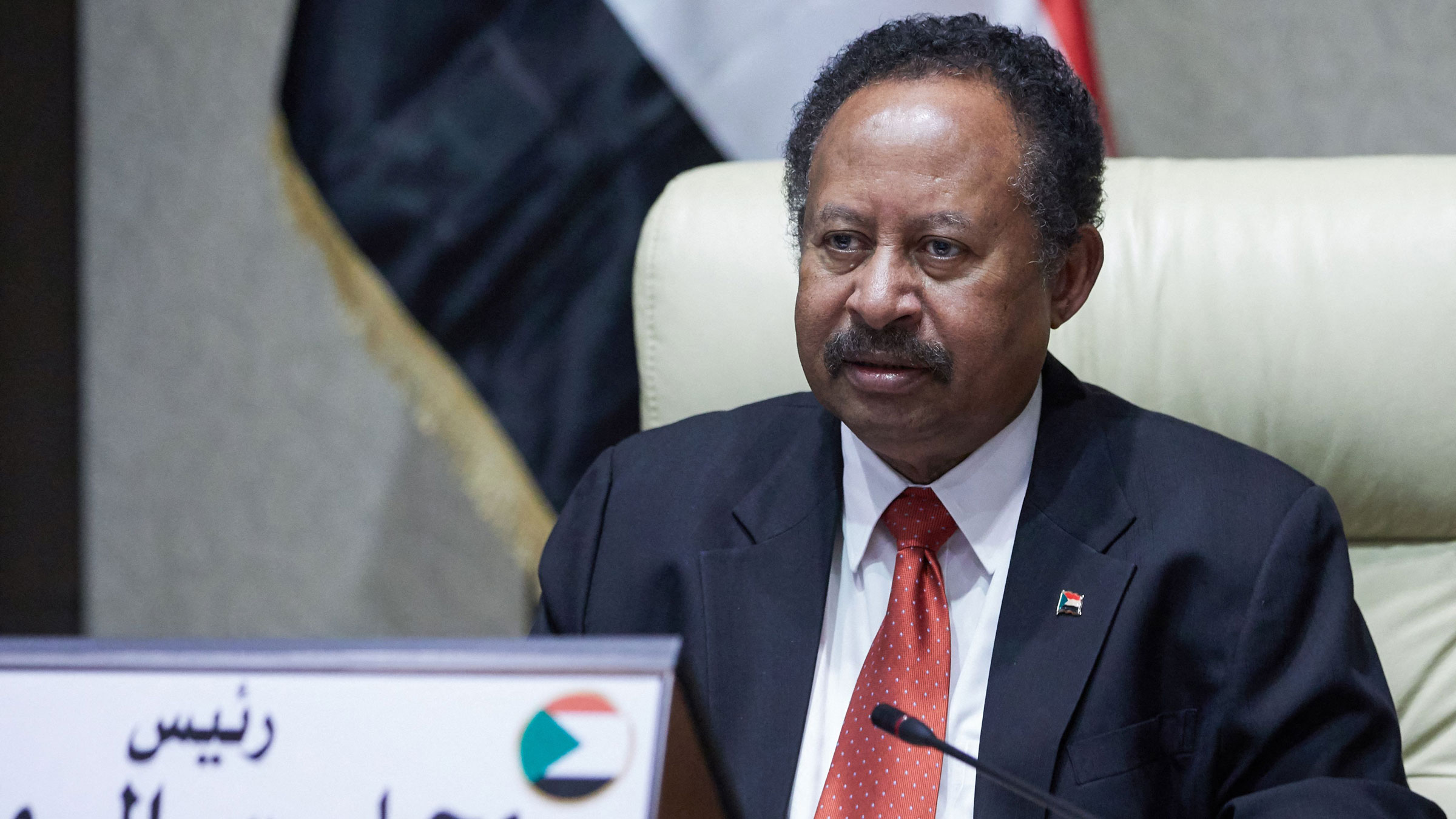 Sudan Prime Minister Abdalla Hamdok chairs an emergency cabinet session in the capital of Khartoum last week.