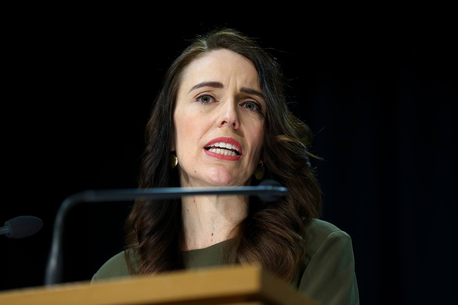Prime Minister Jacinda Ardern speaks to media during a press conference at Parliament in Wellington, New Zealand on August 17.