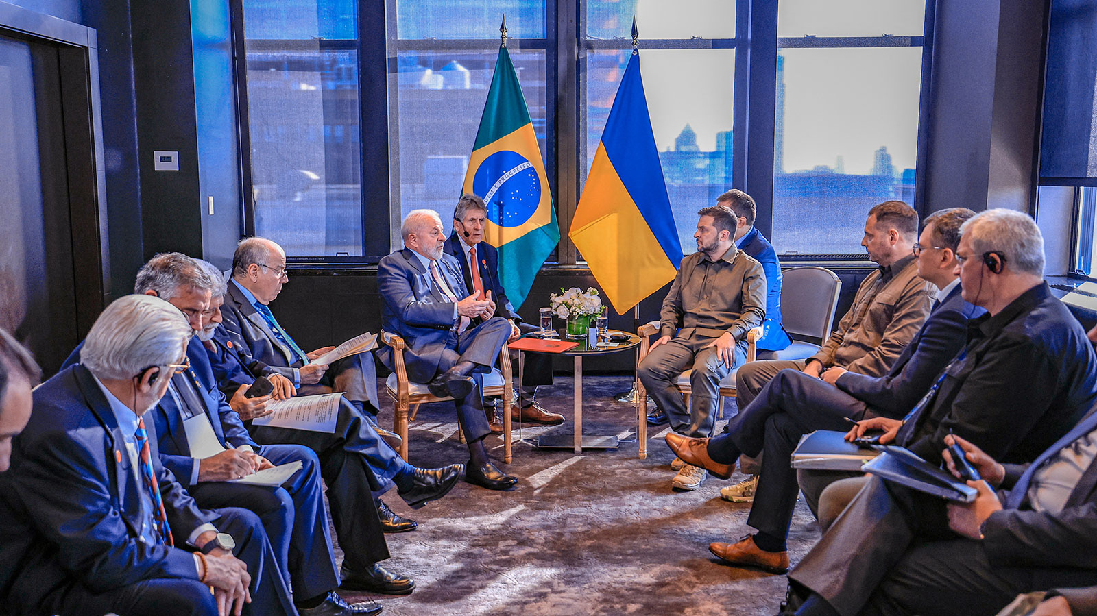 Brazil's President Luiz Inacio Lula da Silva attends a meeting with Ukraine's President Volodymyr Zelenskiy in New York City, on Wednesday, September 20, 2023. 