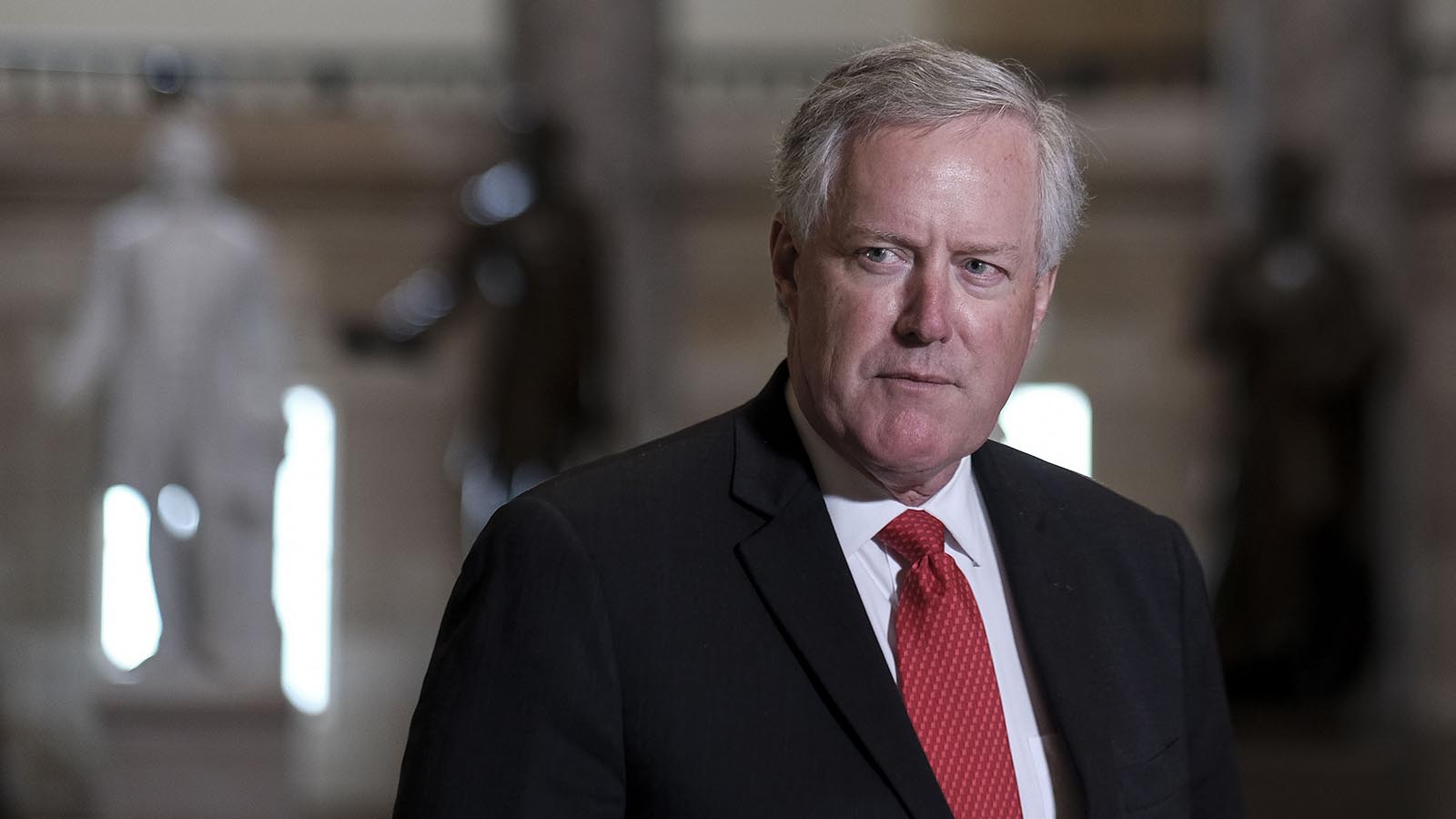 White House Chief of Staff Mark Meadows speaks to the press in Statuary Hall at the Capitol on August 22 in Washington.