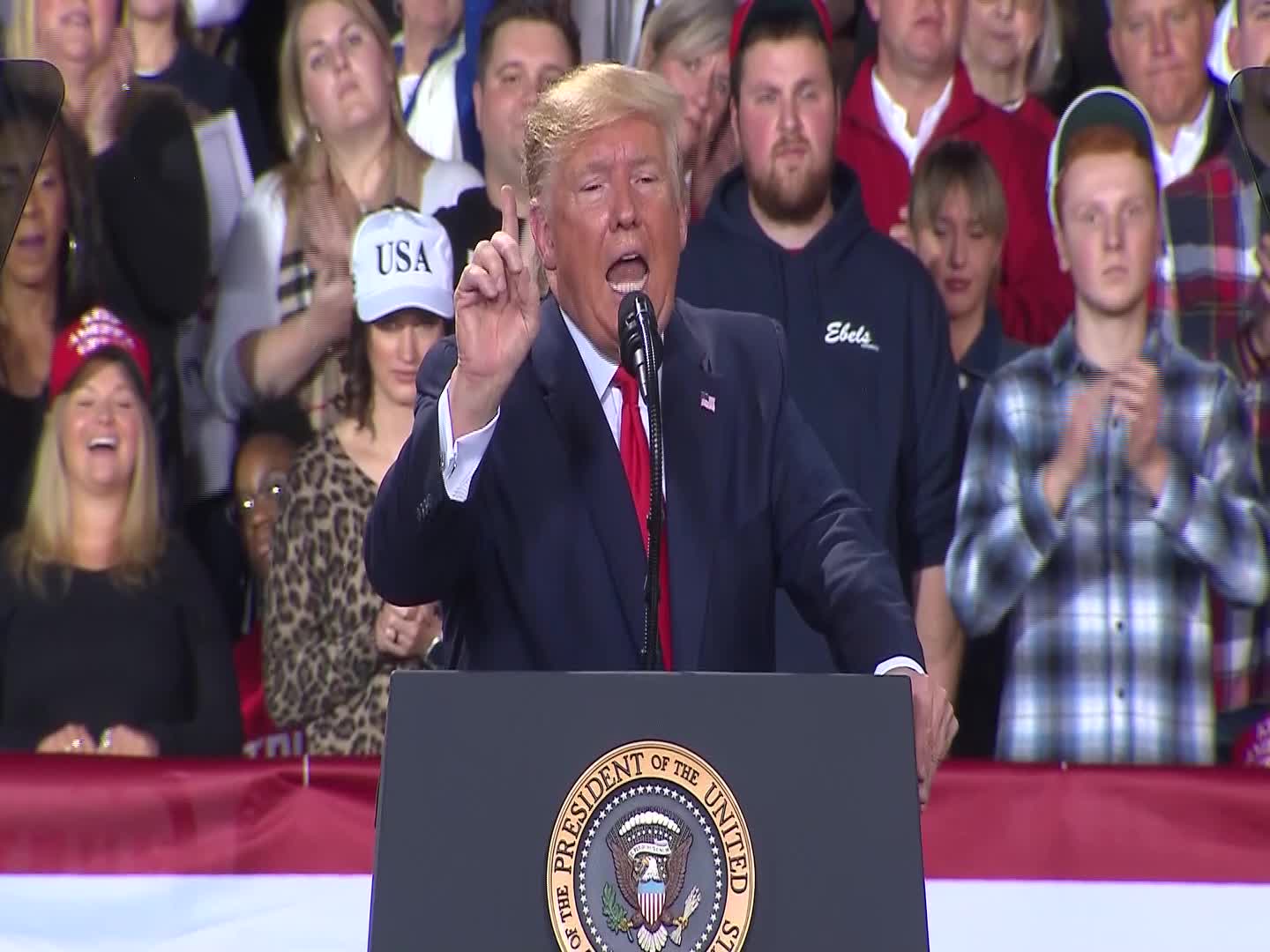 Trump just acknowledged vote to impeach him while on stage at his