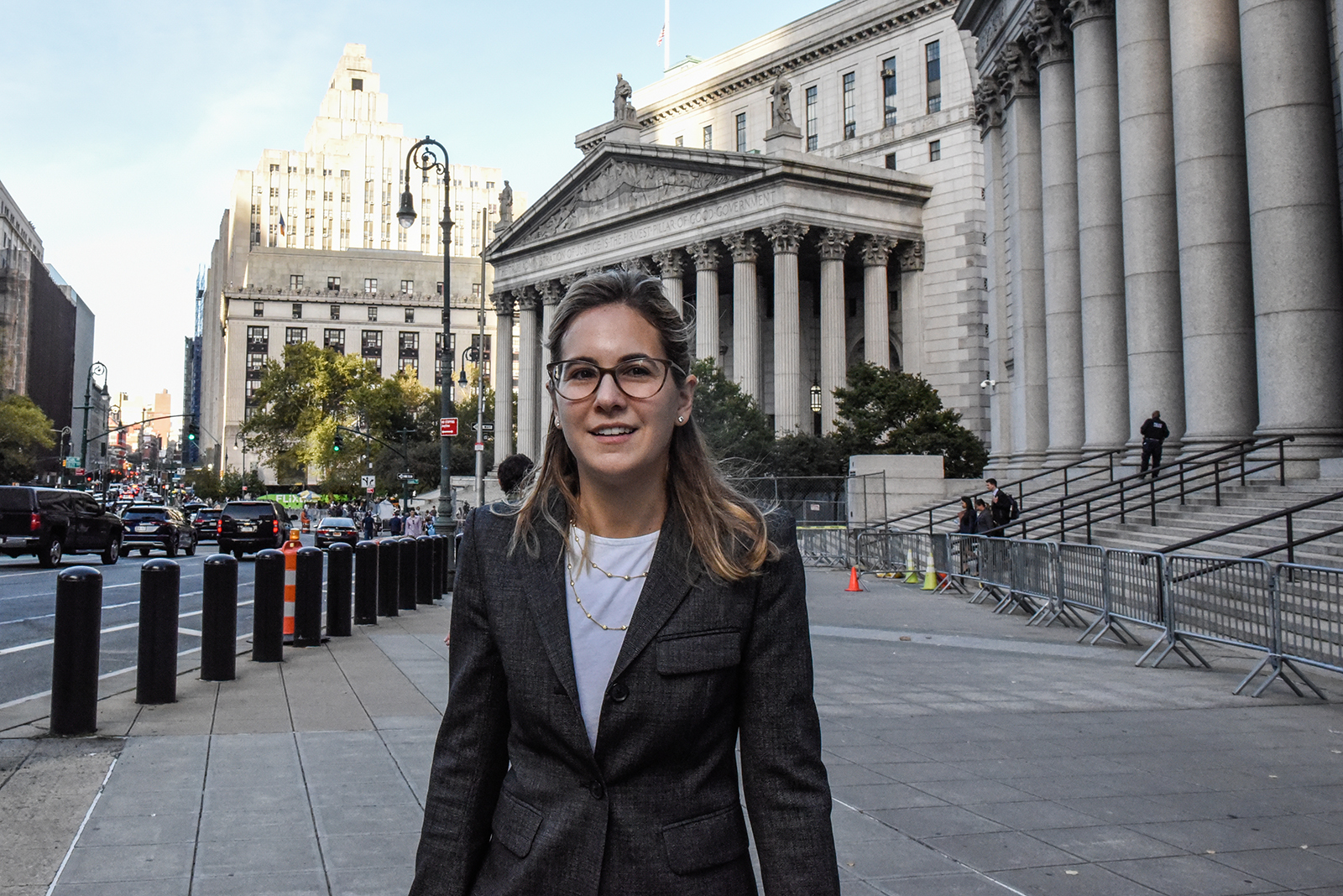 Danielle Sassoon, assistant US Attorney for the Southern District of New York, exits court in New York, on October 5. 