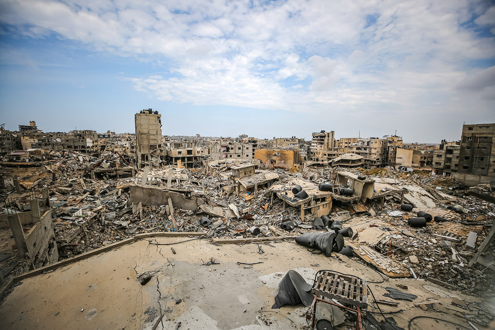 A view of the destruction in Khan Yunis after Israeli attacks on April 8.