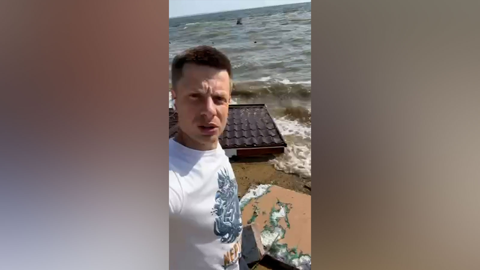 Goncharenko shared three videos on Telegram that he said were filmed at Dolphin beach in Odesa.