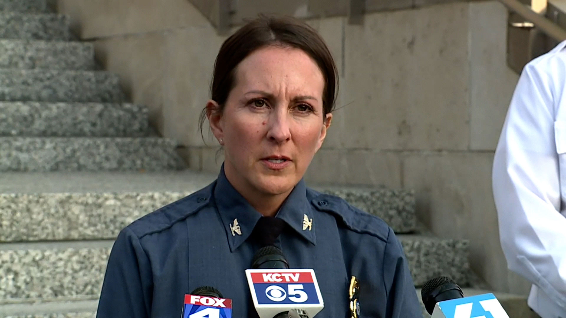 Kansas City Police Chief Stacey Graves speaks at a press conference Wednesday evening.