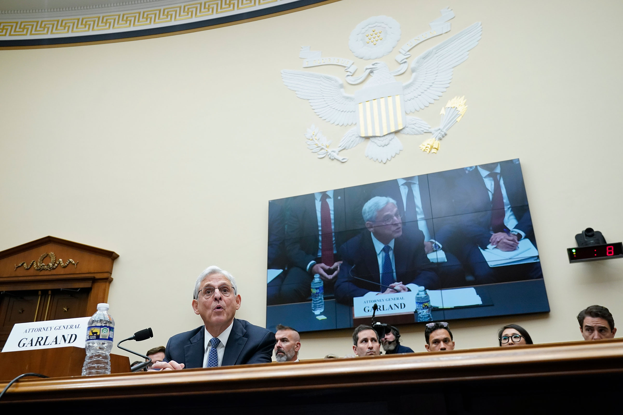 Attorney General Merrick Garland appears before a House Judiciary Committee hearing, Wednesday, Sept. 20, 2023, on Capitol Hill in Washington, DC.