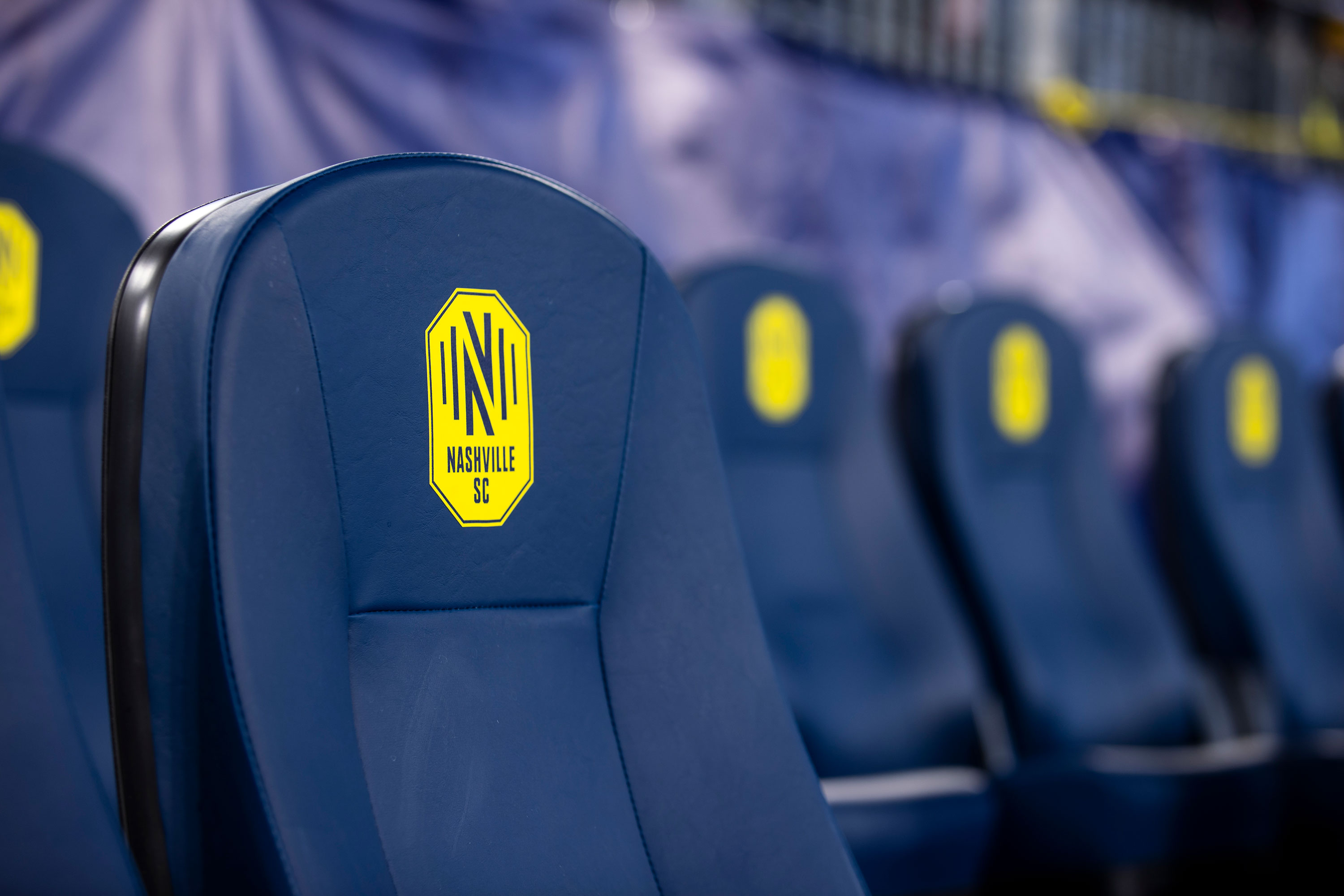 Empty player seats are seen before the match against between Nashville SC and Atlanta United on February 29 in Nashville, Tennessee. 