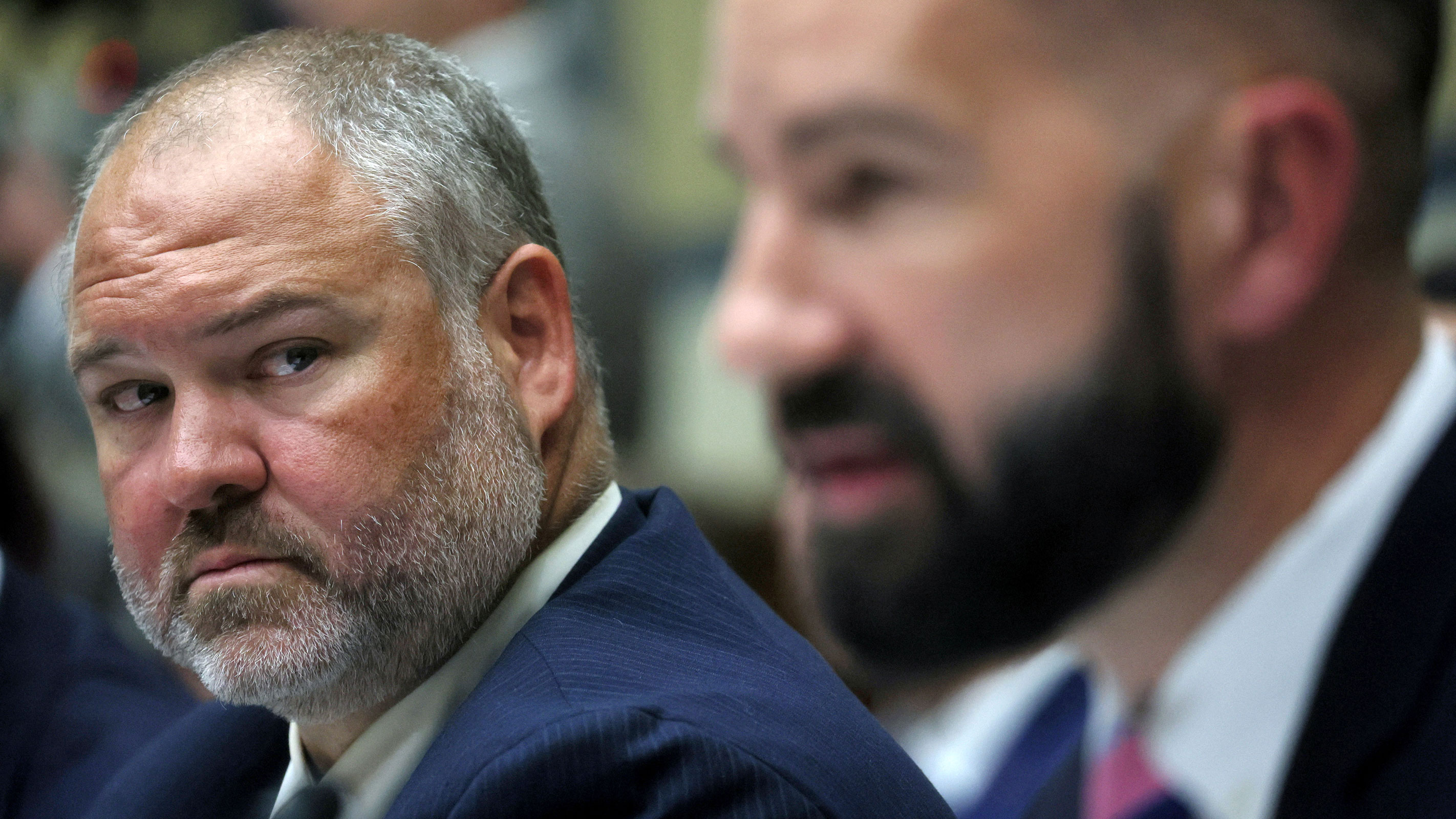 Internal Revenue Service whistleblowers Gary Shapley and Joseph Ziegler testify in the House Oversight and Accountability Committee hearing about alleged meddling in the Justice Department's investigation of Hunter Biden on Capitol Hill, Washington, DC, on July 19, 2023.