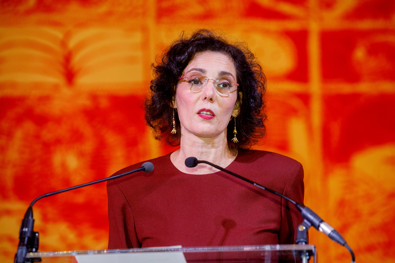 Hadja Lahbib attends an event in Brussels, Belgium on January 23.