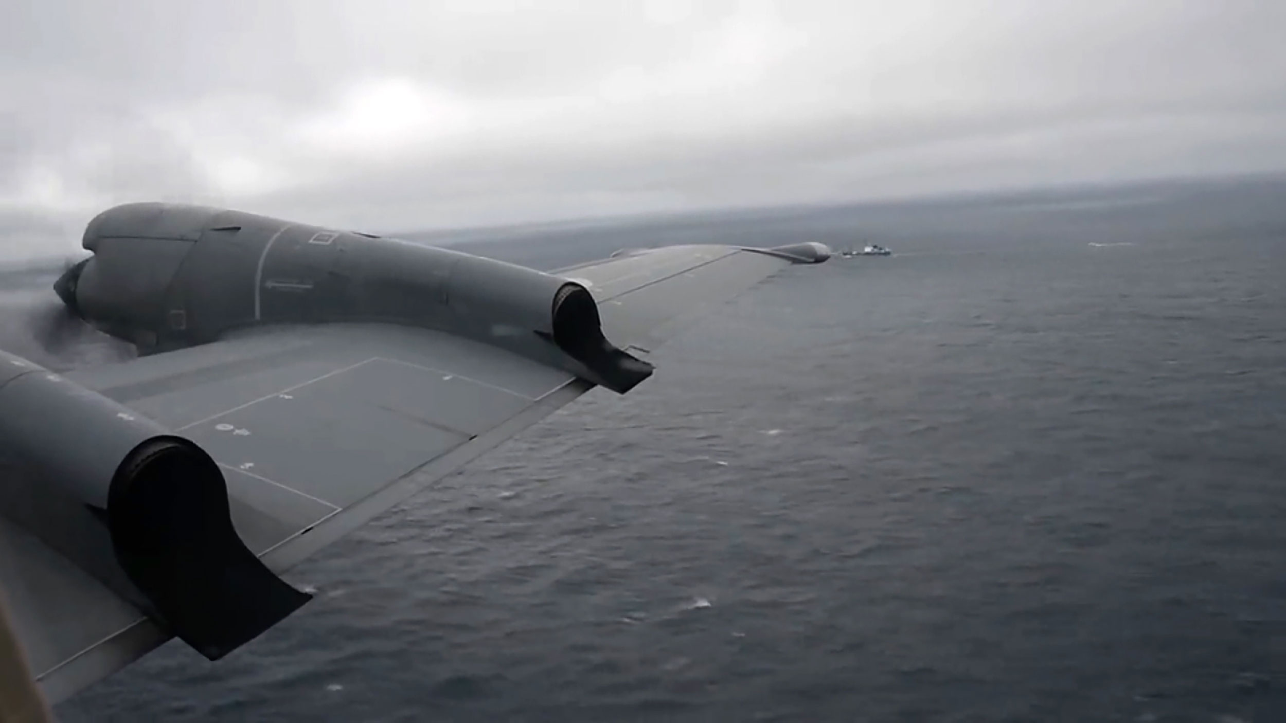 A screengrab from a Canadian Armed Forces Operations video released June 21 shows search efforts for the OceanGate Titan submersible. 