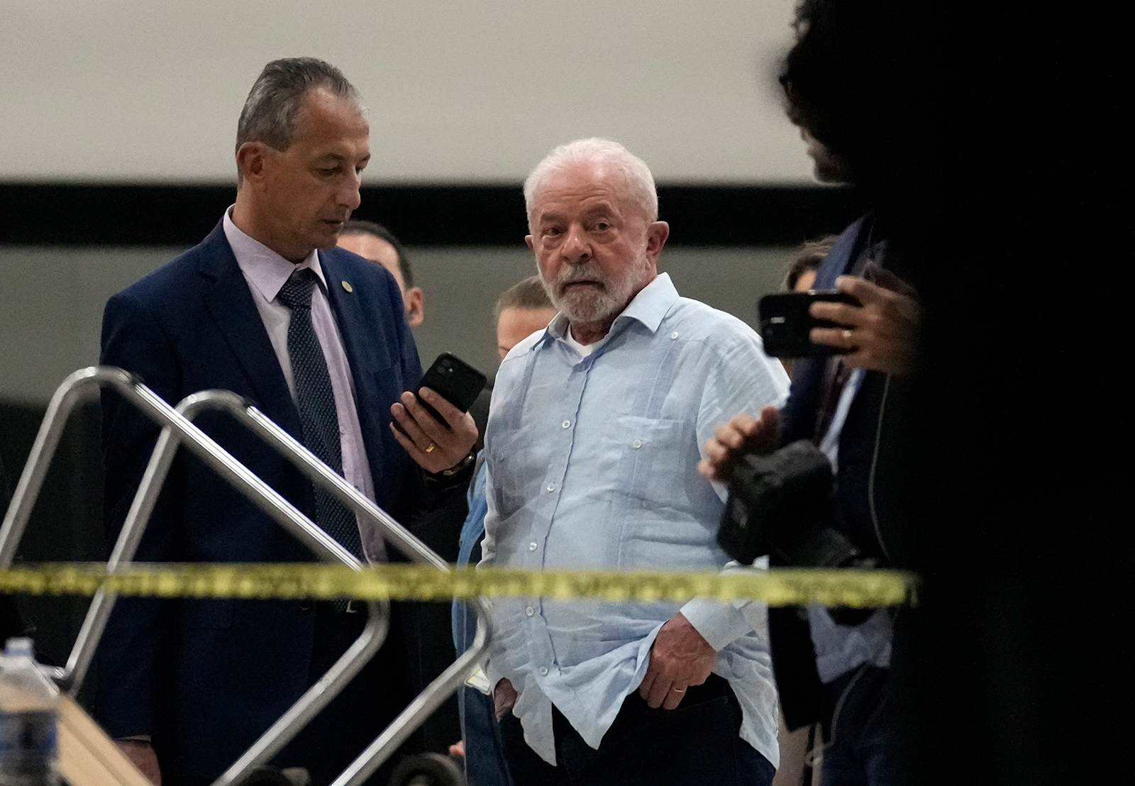 Brazilian President Luiz Inacio Lula da Silva visits the Planalto Palace in Brasilia on Sunday.