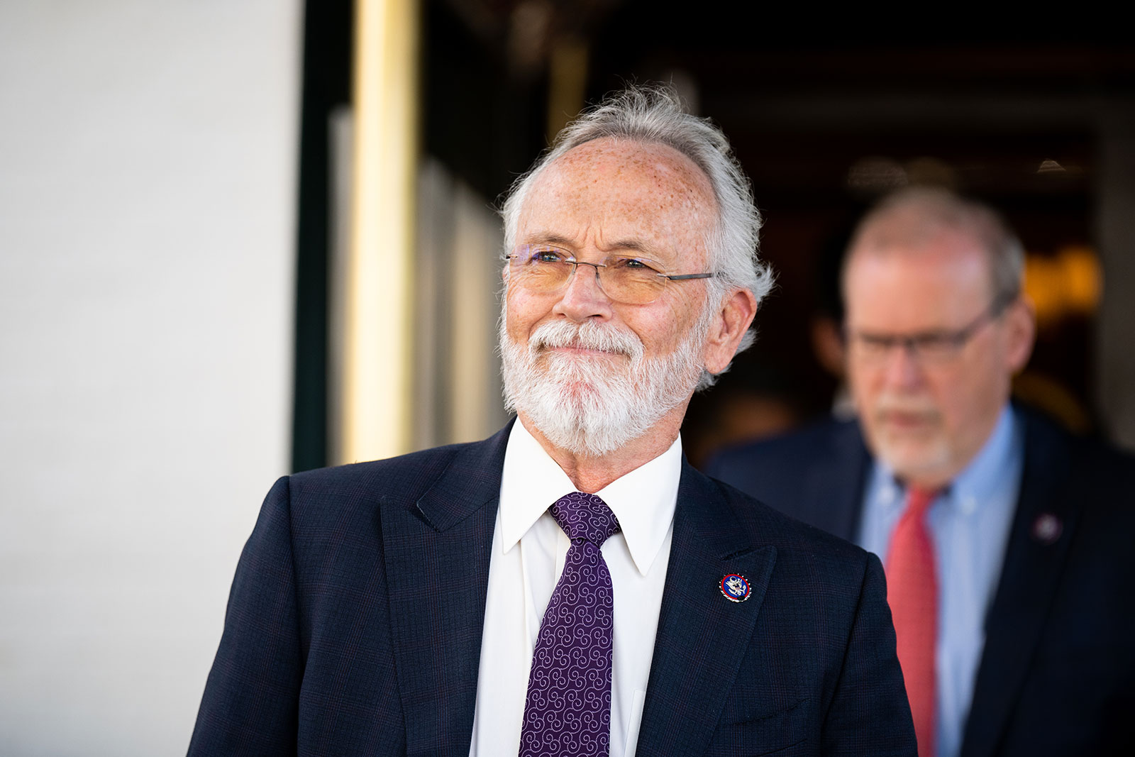Rep. Dan Newhouse leaves the House Republican Conference caucus meeting in Washington, DC, on April 27.