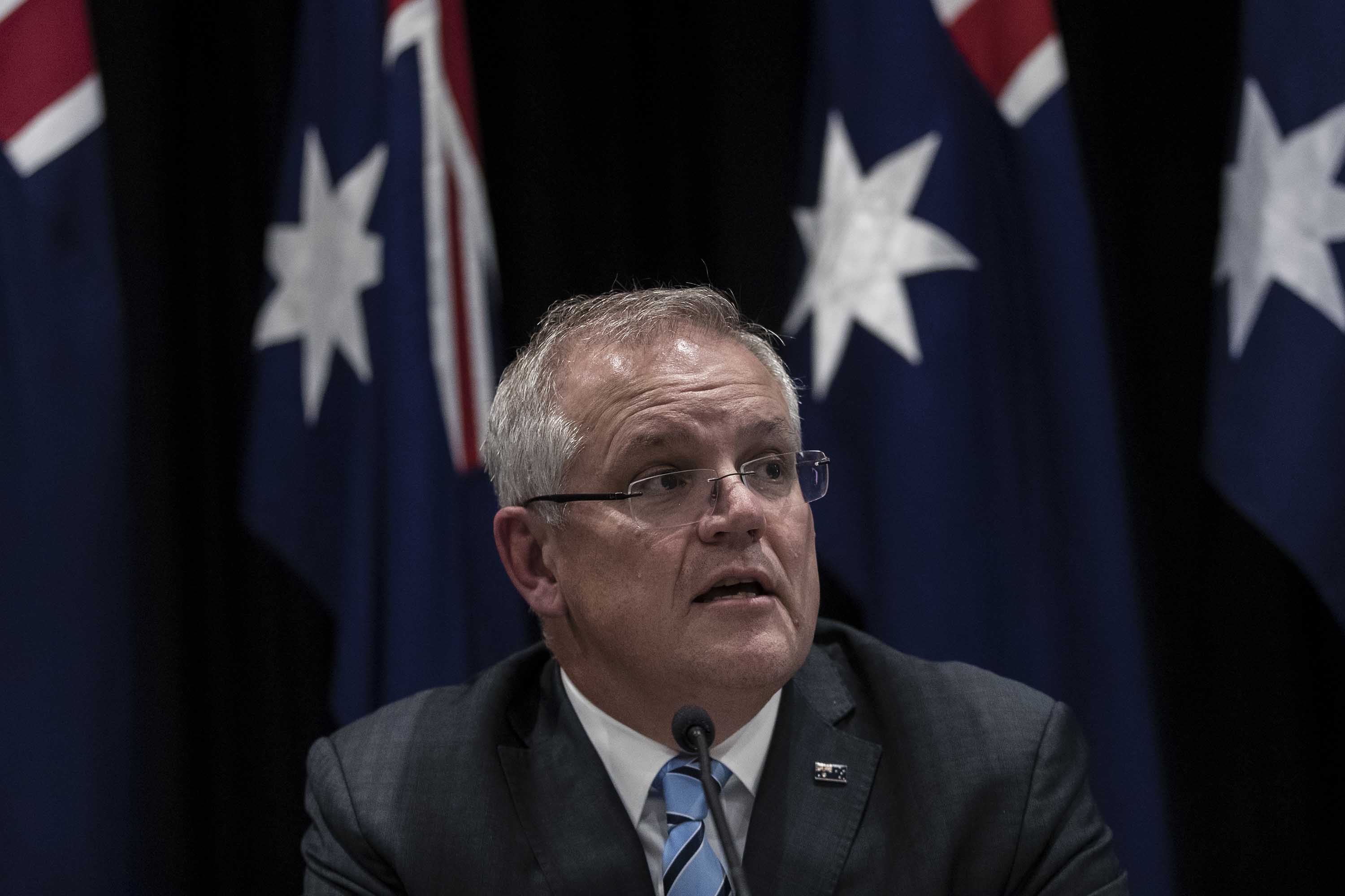 Australian Prime Minister Scott Morrison speaks during a press conference on Friday in Sydney, Australia.