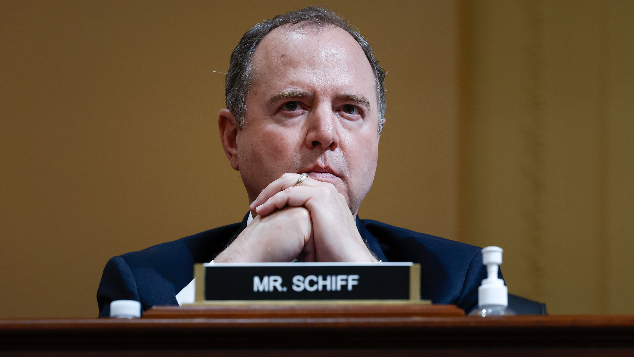 US Rep. Adam Schiff listens to testimony during Thursday's hearing.