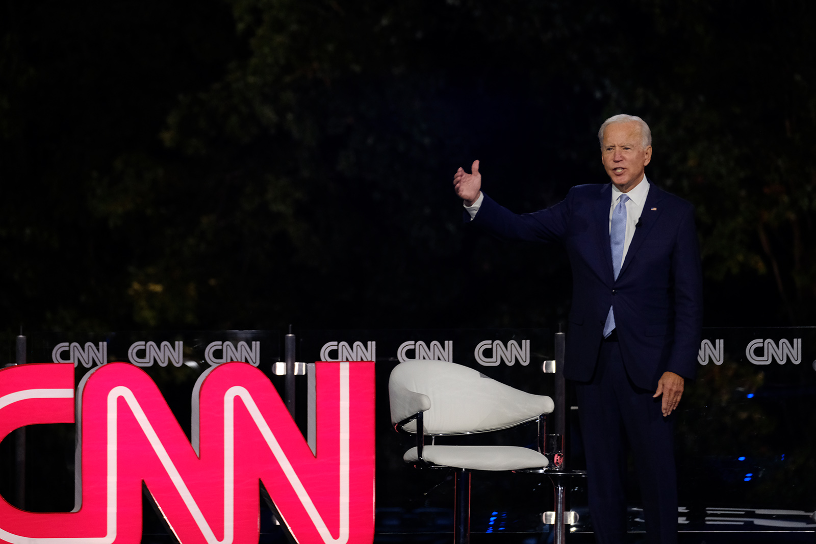 Democratic presidential nominee Joe Biden at the CNN Presidential Town Hall in Scranton, Pennsylvania, on Thursday.