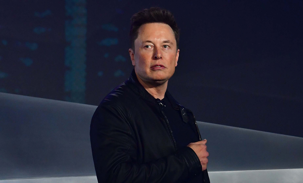 Tesla co-founder and CEO Elon Musk introduces the newly unveiled all-electric battery-powered Tesla Cybertruck at Tesla Design Center in Hawthorne, California on November 21, 2019.