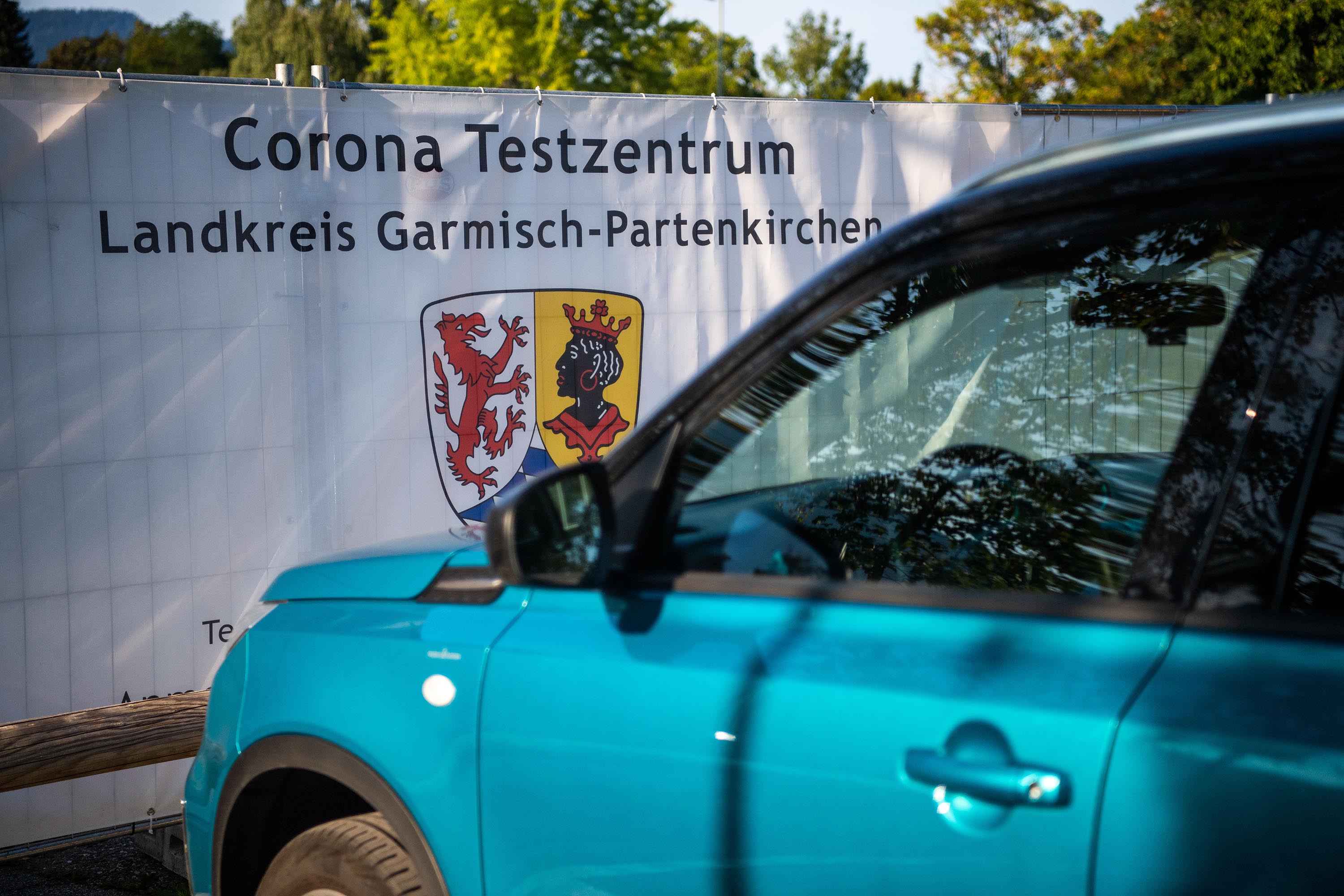 A coronavirus testing center is pictured in Garmisch-Partenkirchen, in Bavaria, Germany, on September 13.