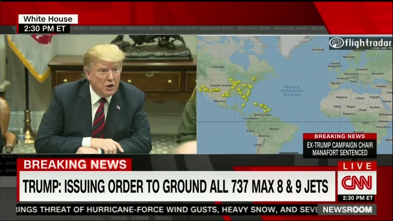 24) NOW: Trump announces US will order Boeing 737 Max 8s and 9s grounded