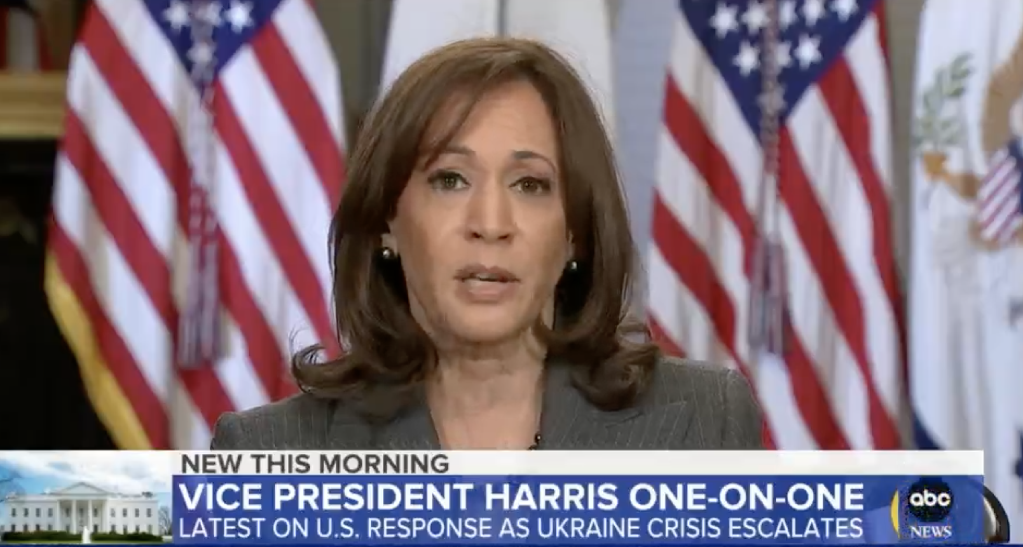 La vicepresidenta de Estados Unidos, Kamala Harris, habla con ABC 'Good Morning America' el 2 de marzo.