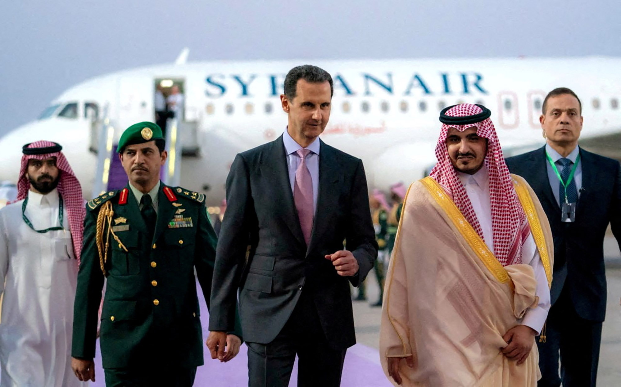 Syria's President Bashar al-Assad arrives in Jeddah, Saudi Arabia, to attend the Arab League summit, on May 18.