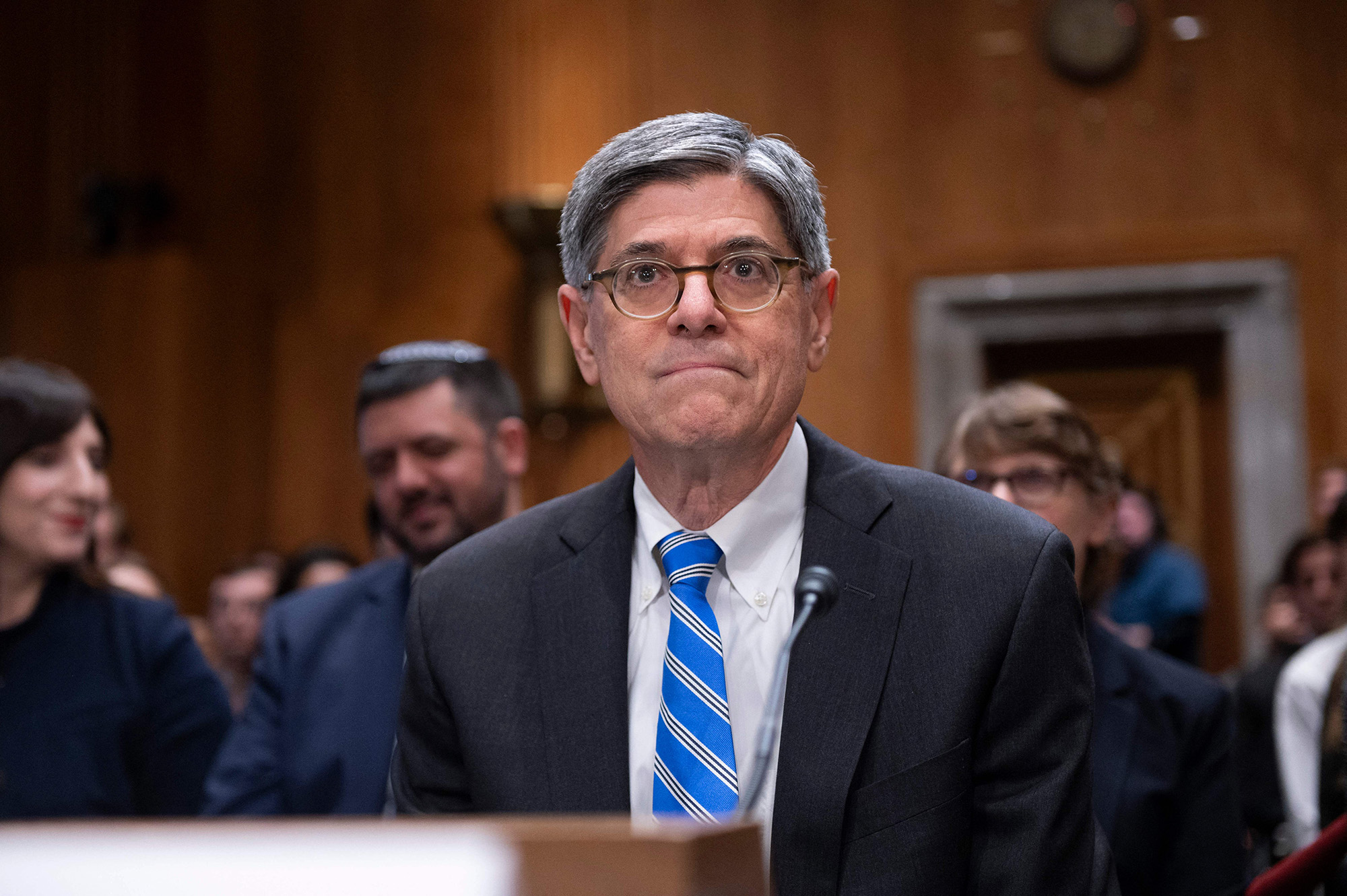 Jacob Lew looks on during his nomination hearing before the Senate Foreign Relations Committee to be US Ambassador to Israel on October 18, at the US Capitol in Washington, DC. 