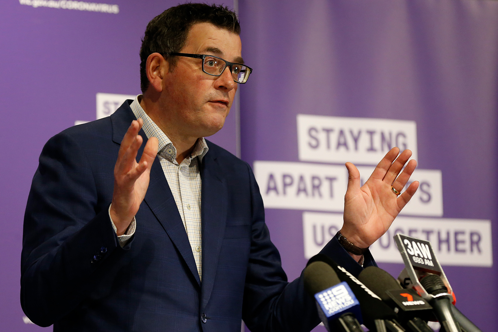 Victoria Premier Daniel Andrews speaks to the media at the daily briefing in Melbourne on August 3.