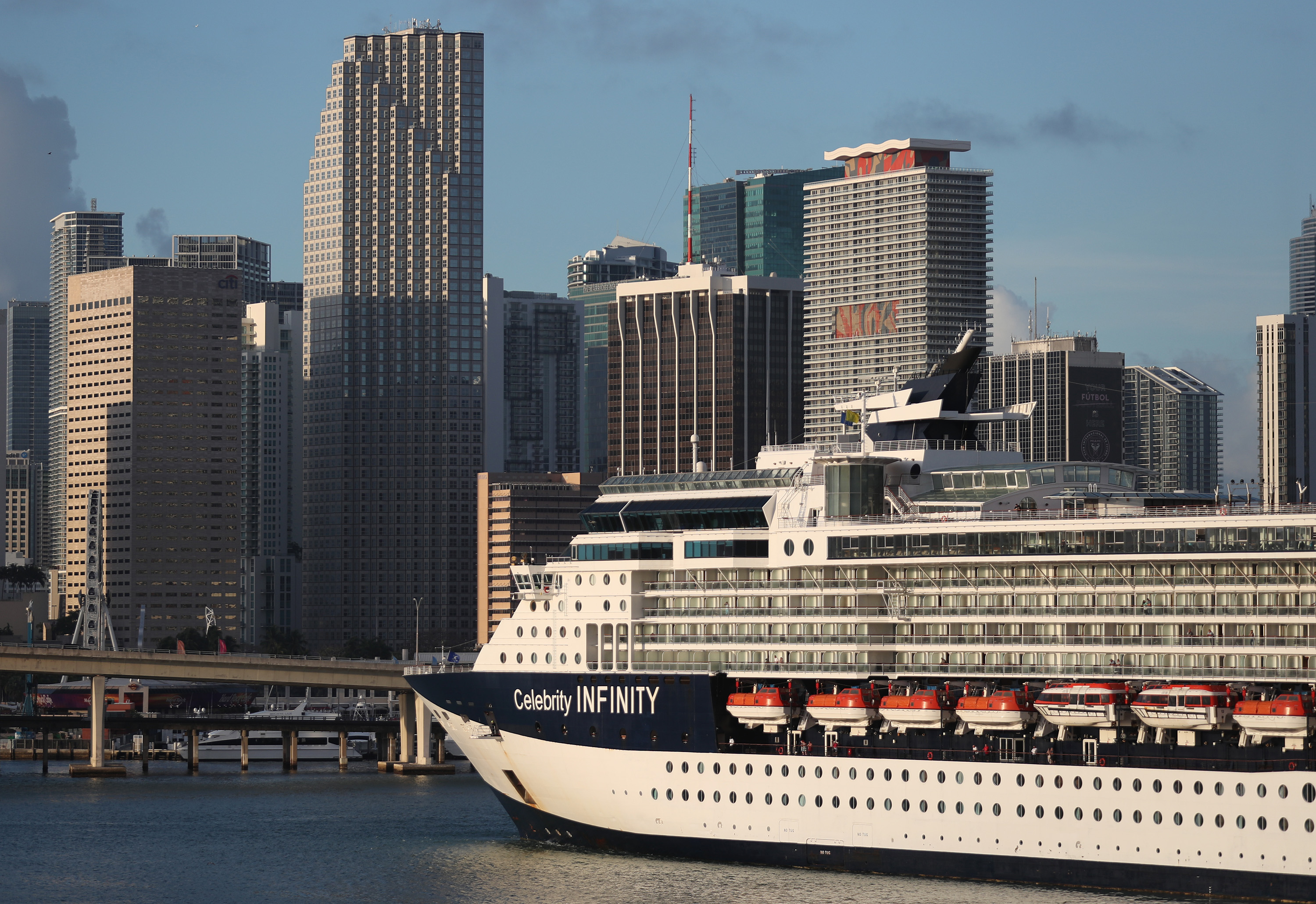 The Celebrity Infinity Cruise ship returns to PortMiami on March 14 in Miami, Florida.