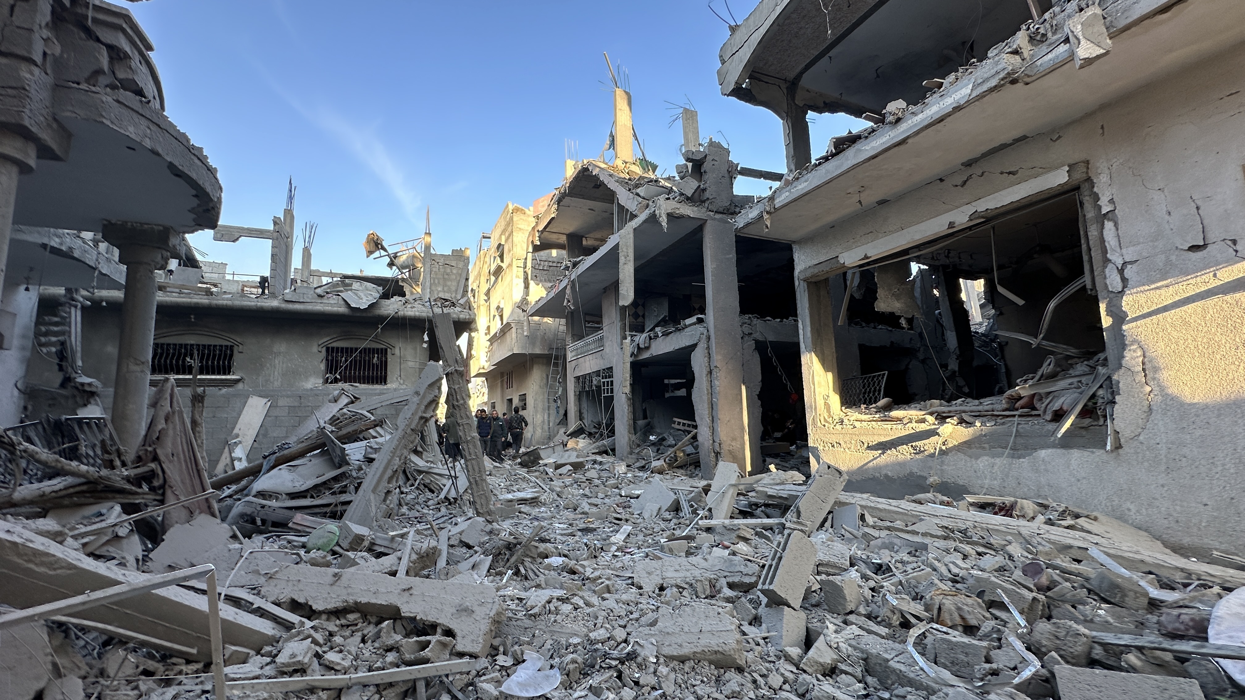 Destroyed buildings are seen in Jabalya, Gaza, on December 17. 