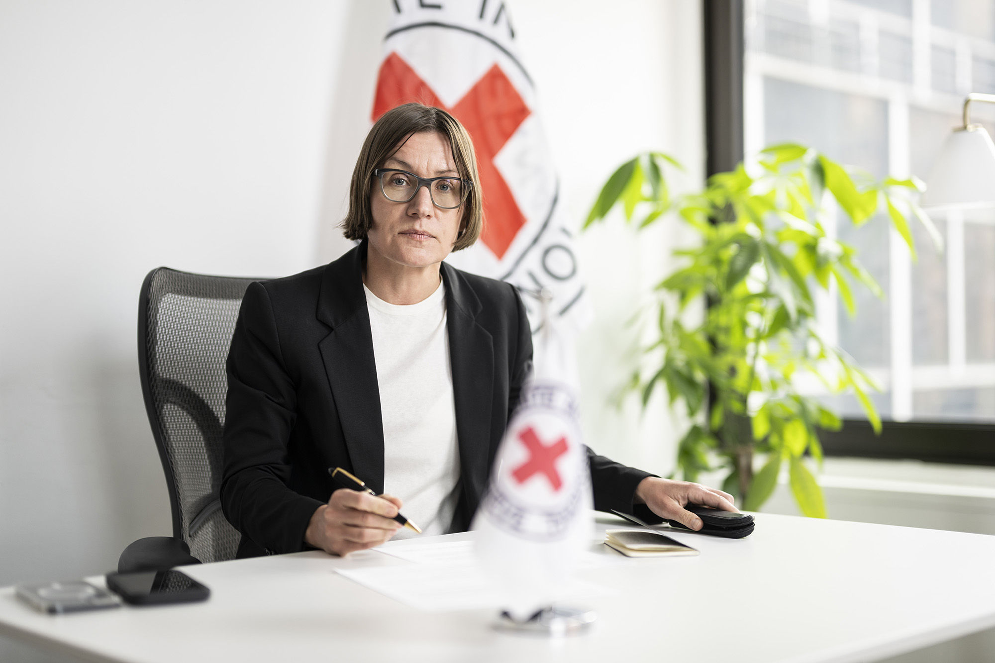 The President of the International Committee of the Red Cross ICRC, Mirjana Spoljaric, sits for a portrait in the organisation's office in New York, US, on May 22.