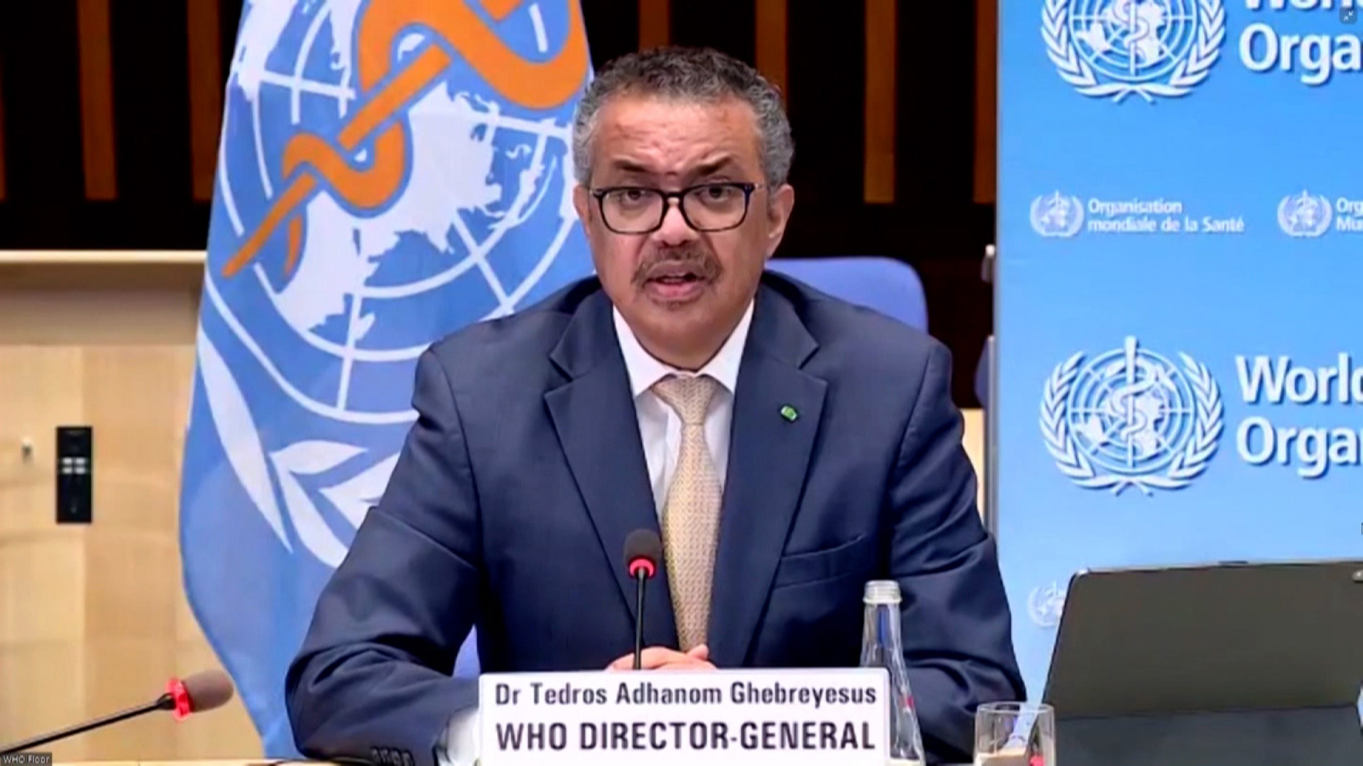 World Health Organization Director General Tedros Adhanom Ghebreyesus speaks during a press conference on Monday, March 29. 