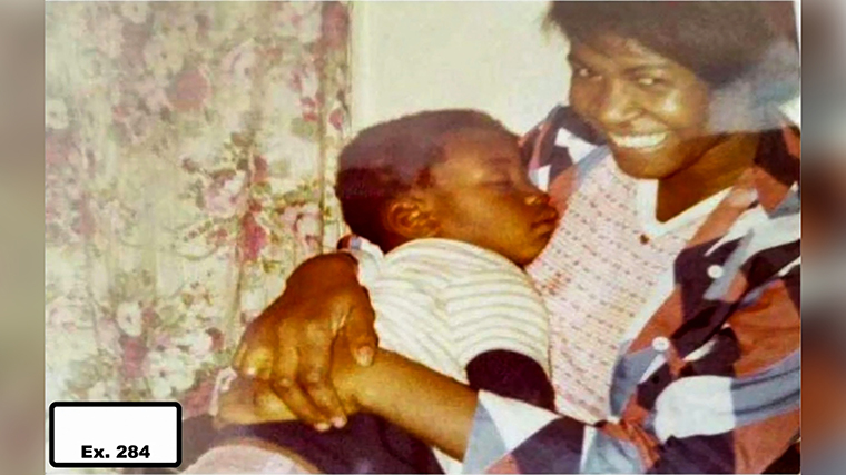 A photo of Floyd and his mother entered into evidence. 