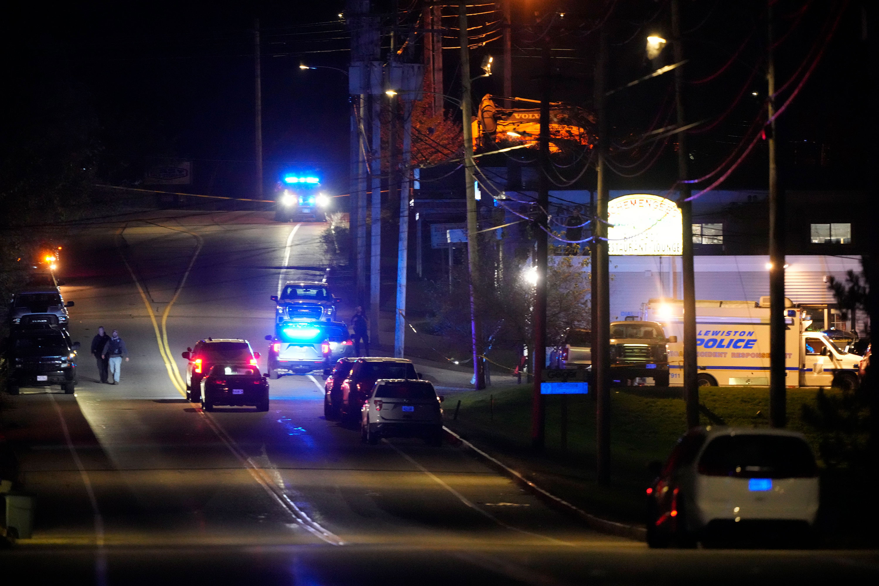 Police respond to an active shooter situation in Lewiston, Maine, on Wednesday night. 