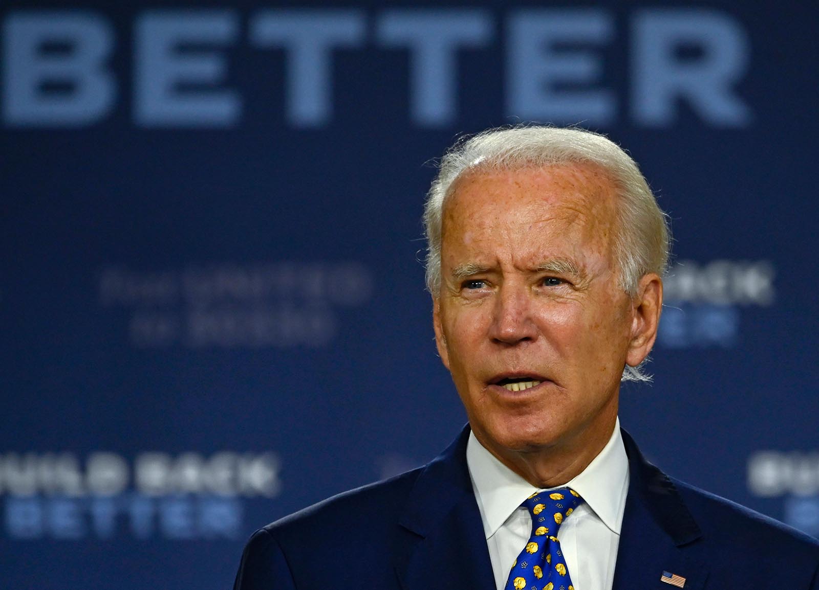 US Democratic presidential candidate and former Vice President Joe Biden speaks during a campaign event at the William "Hicks" Anderson Community Center in Wilmington, Delaware on July 28.